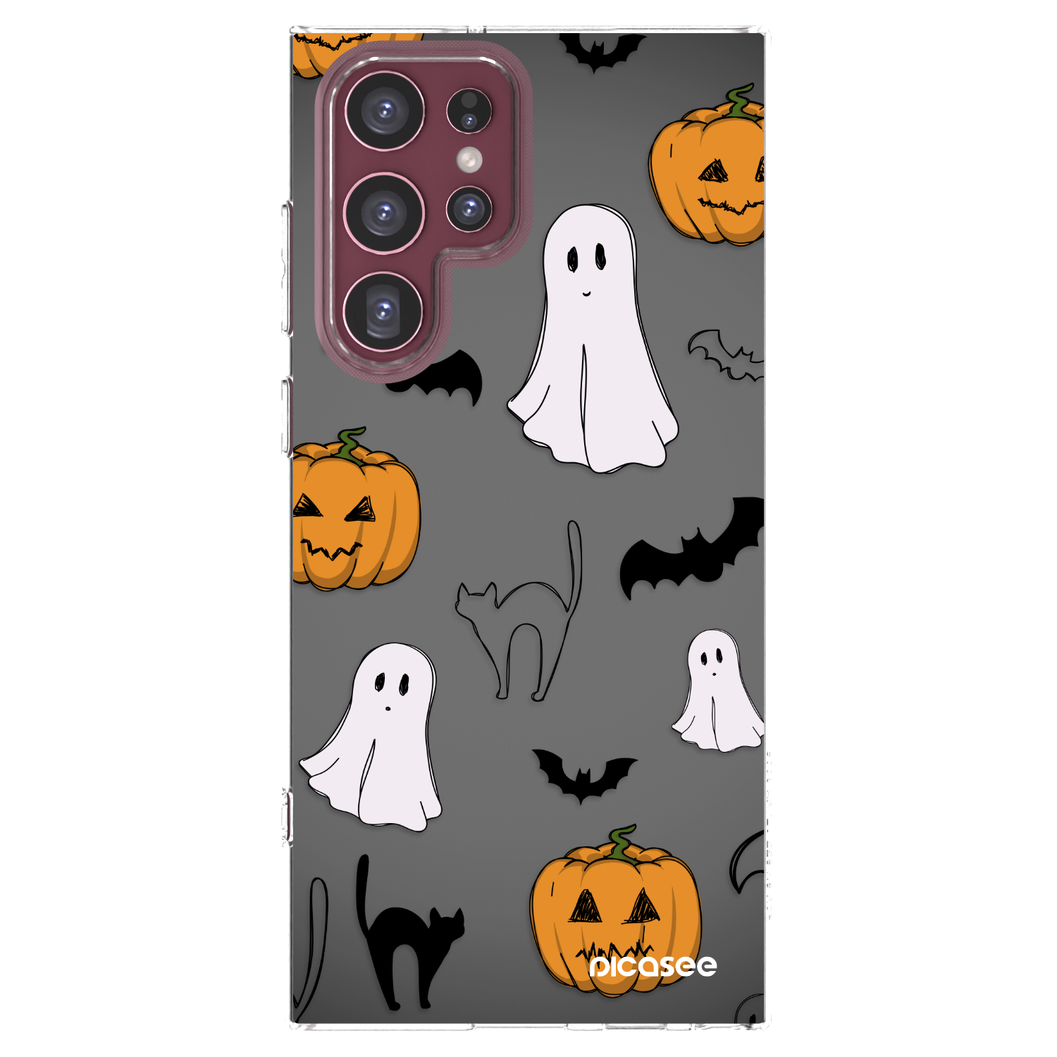 Picasee silikónový prehľadný obal pre Samsung Galaxy S22 Ultra 5G - Spooky crew