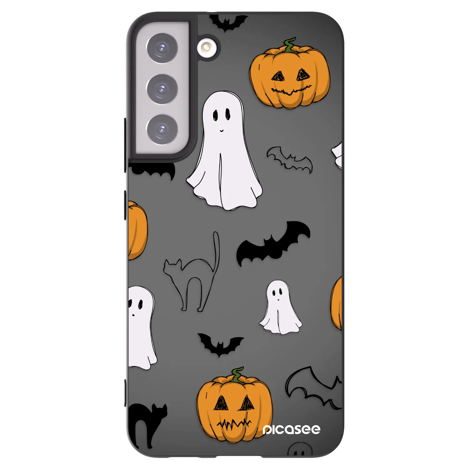 Picasee silikónový čierny obal pre Samsung Galaxy S22+ 5G - Spooky crew
