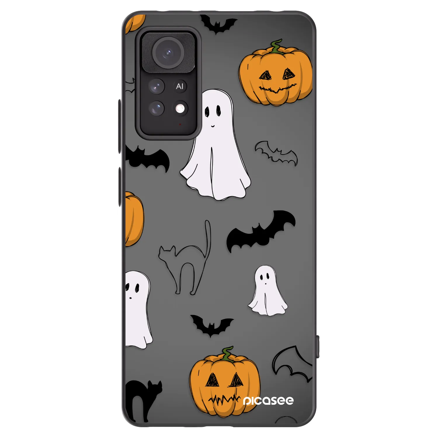 Picasee silikónový čierny obal pre Xiaomi Redmi Note 11 Pro 5G - Spooky crew