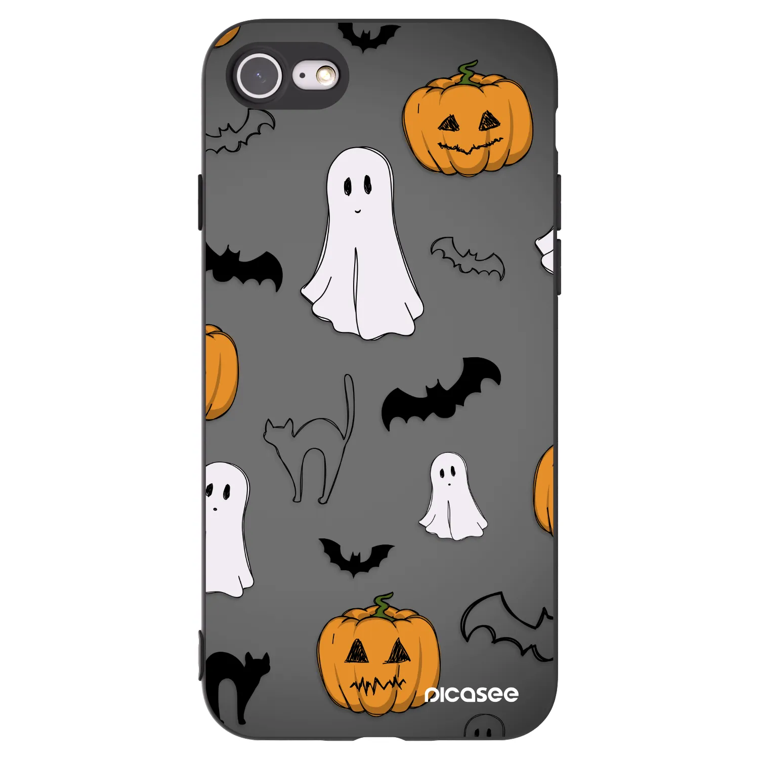 Picasee silikónový čierny obal pre Apple iPhone SE 2022 - Spooky crew