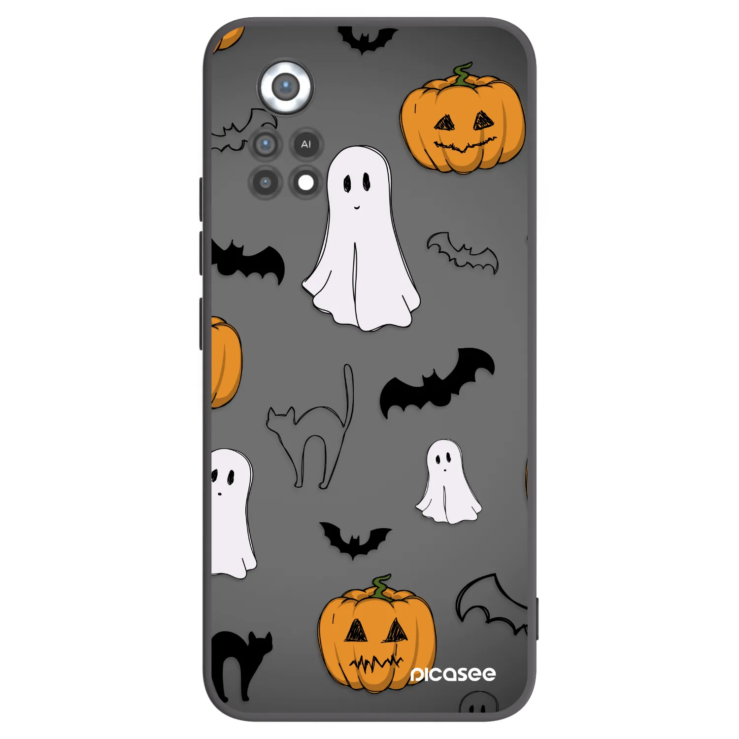Picasee silikónový čierny obal pre Xiaomi Poco X4 Pro 5G - Spooky crew