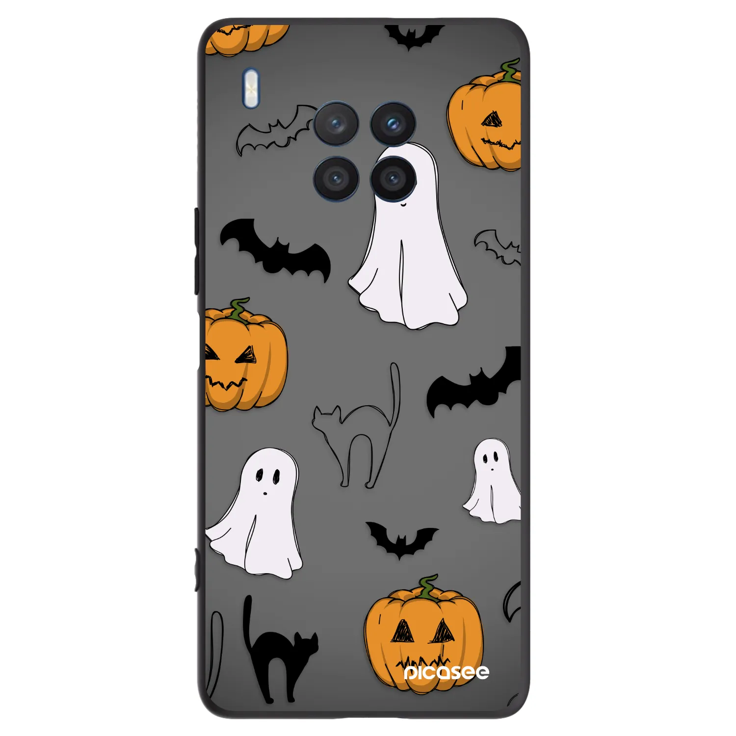 Picasee silikónový čierny obal pre Honor 50 Lite - Spooky crew