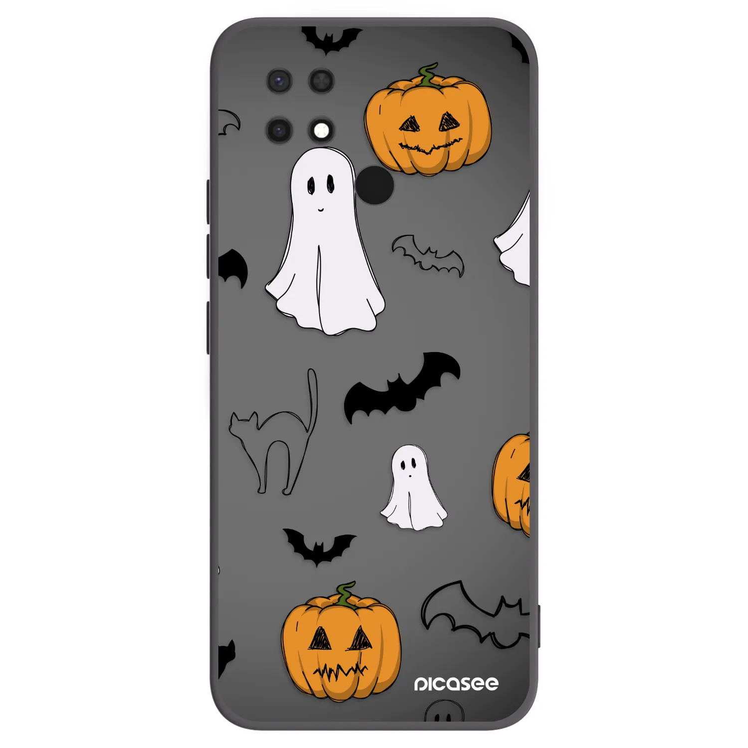 Picasee silikónový čierny obal pre Xiaomi Redmi 10C - Spooky crew
