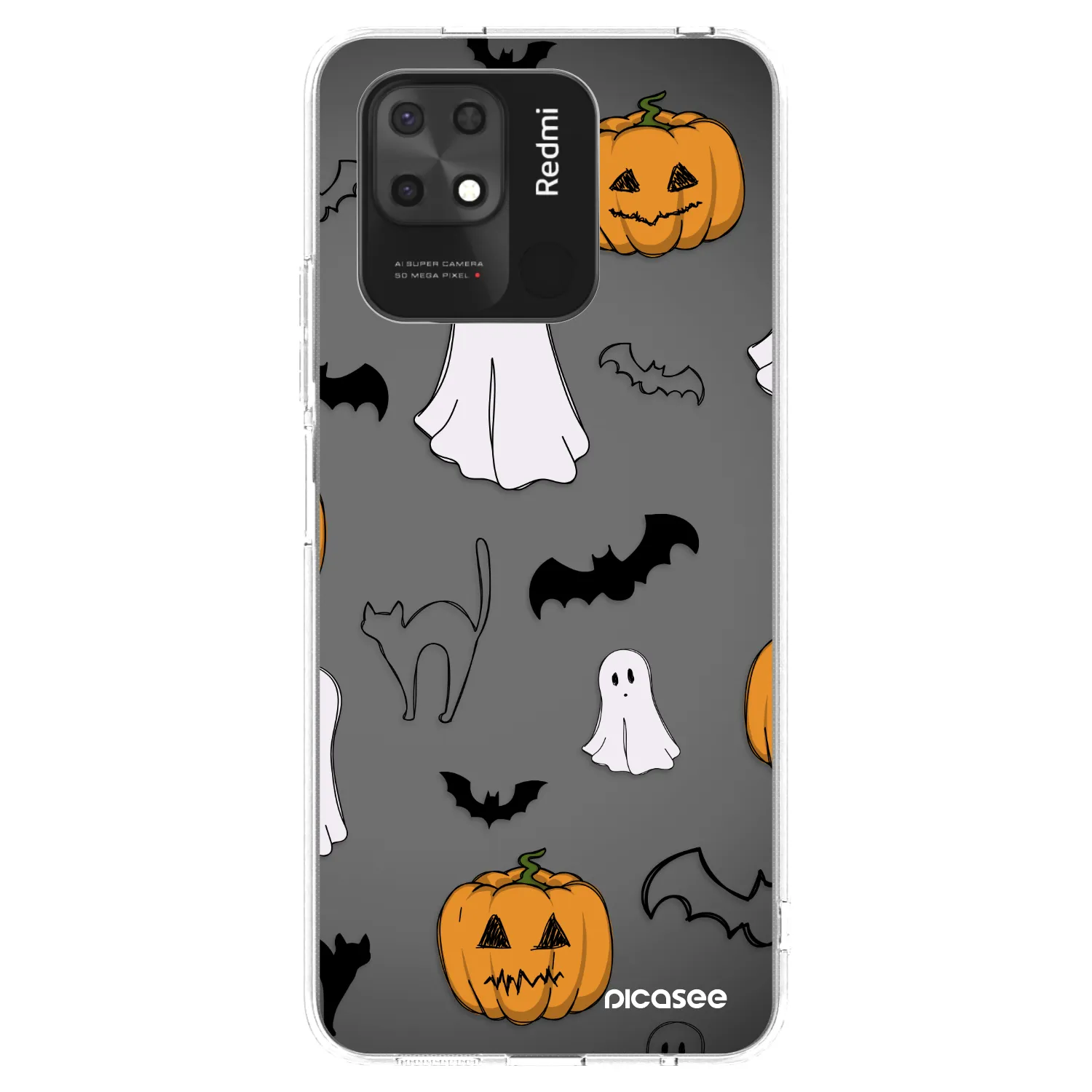 Picasee silikónový prehľadný obal pre Xiaomi Redmi 10C - Spooky crew