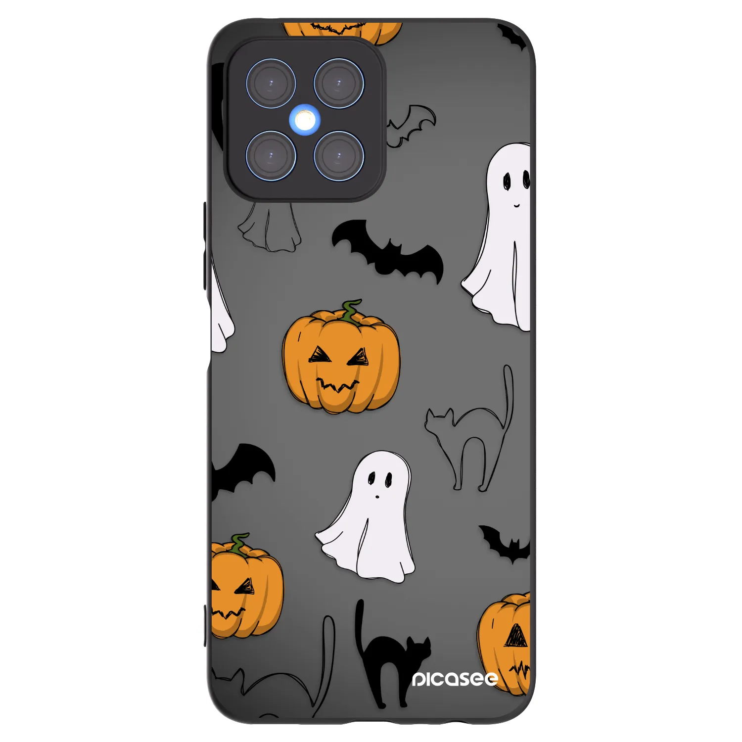 Picasee silikónový čierny obal pre Honor X8 4G - Spooky crew
