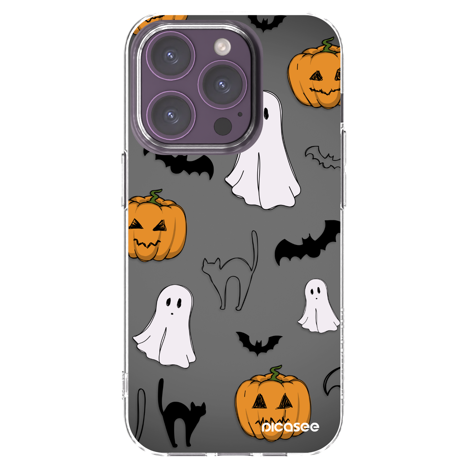 Picasee silikónový prehľadný obal pre Apple iPhone 14 Pro - Spooky crew