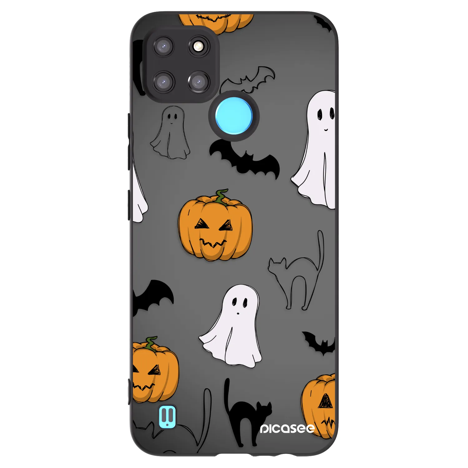 Picasee silikónový čierny obal pre Realme C21Y - Spooky crew
