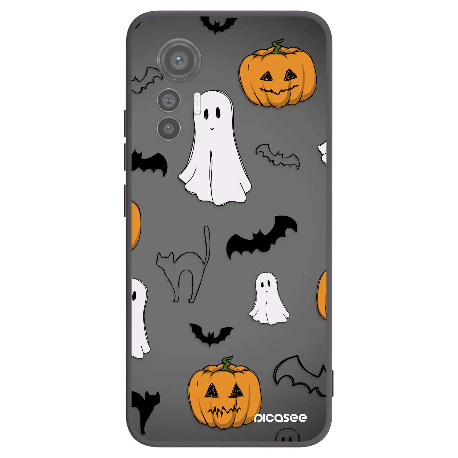 Picasee silikónový čierny obal pre Xiaomi 12 Lite - Spooky crew