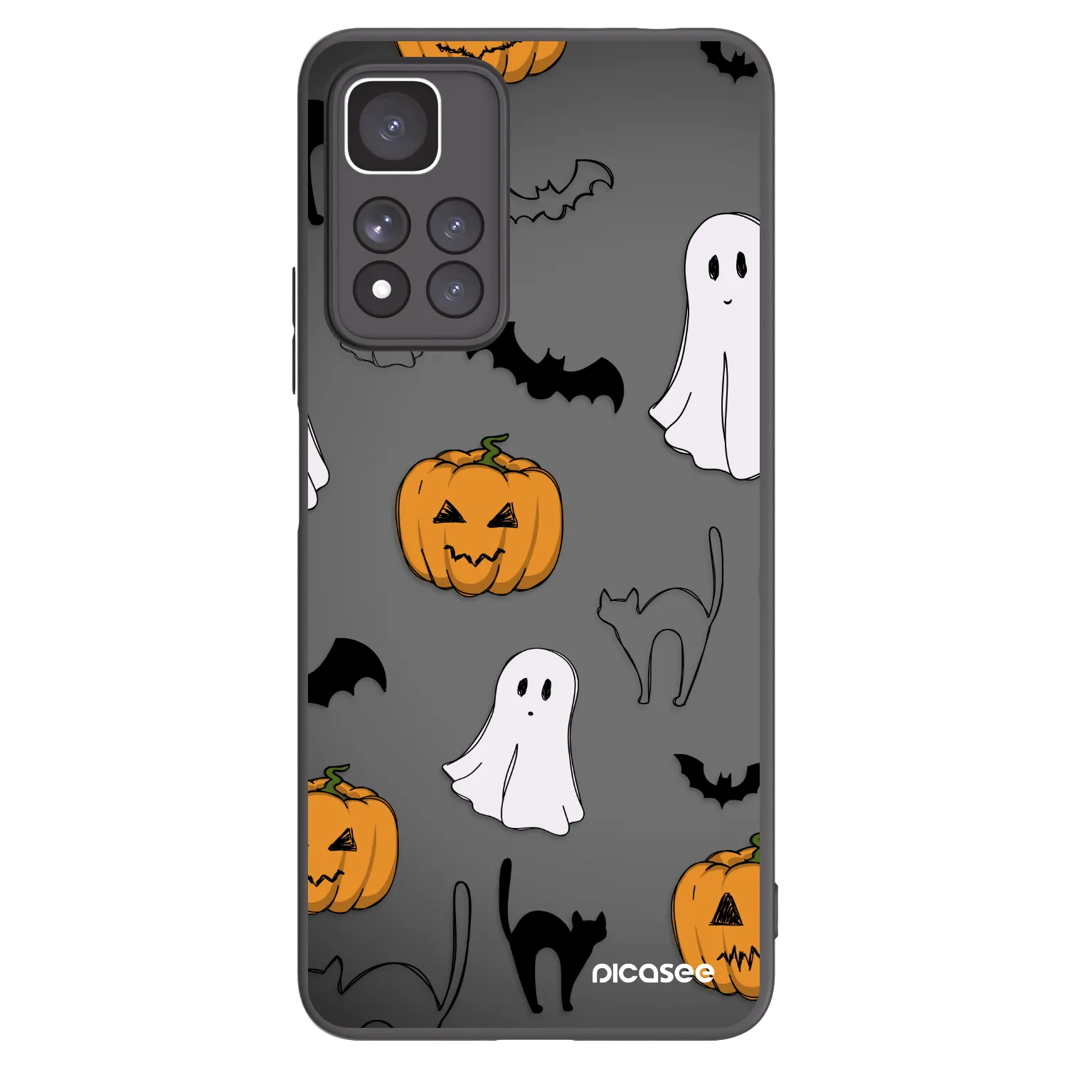 Picasee silikónový čierny obal pre Xiaomi Redmi Note 11 Pro+ 5G - Spooky crew
