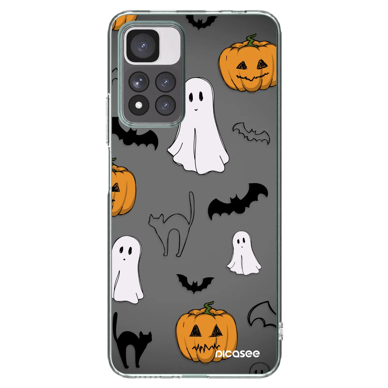 Picasee silikónový prehľadný obal pre Xiaomi Redmi Note 11 Pro+ 5G - Spooky crew