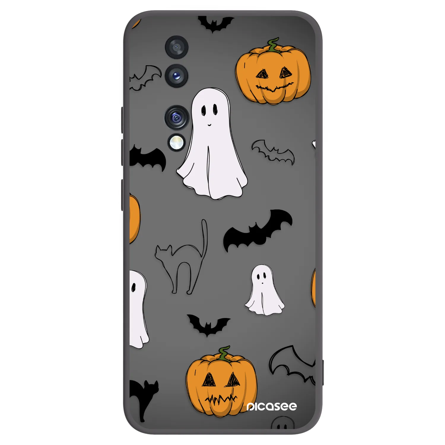 Picasee silikónový čierny obal pre Honor 70 - Spooky crew