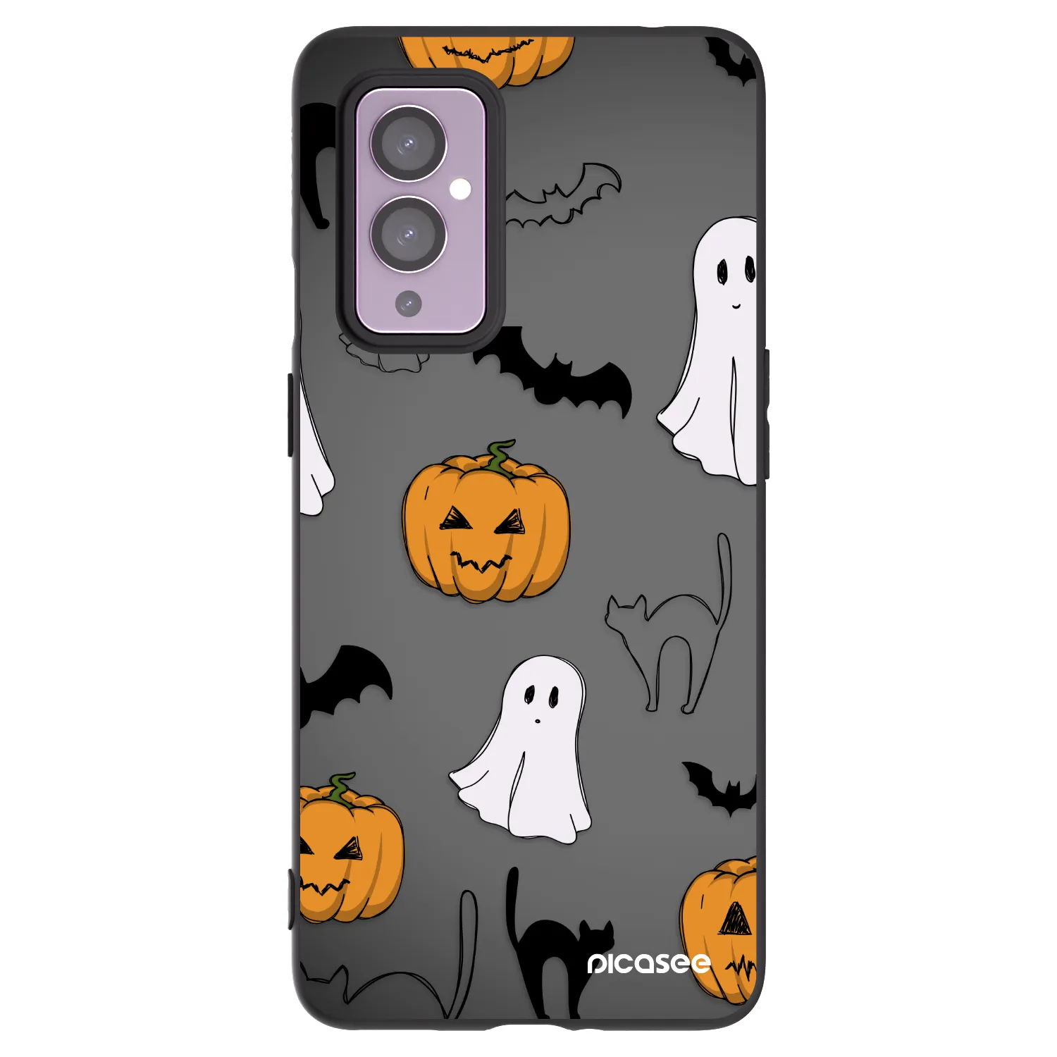 Picasee silikónový čierny obal pre OnePlus 9 - Spooky crew