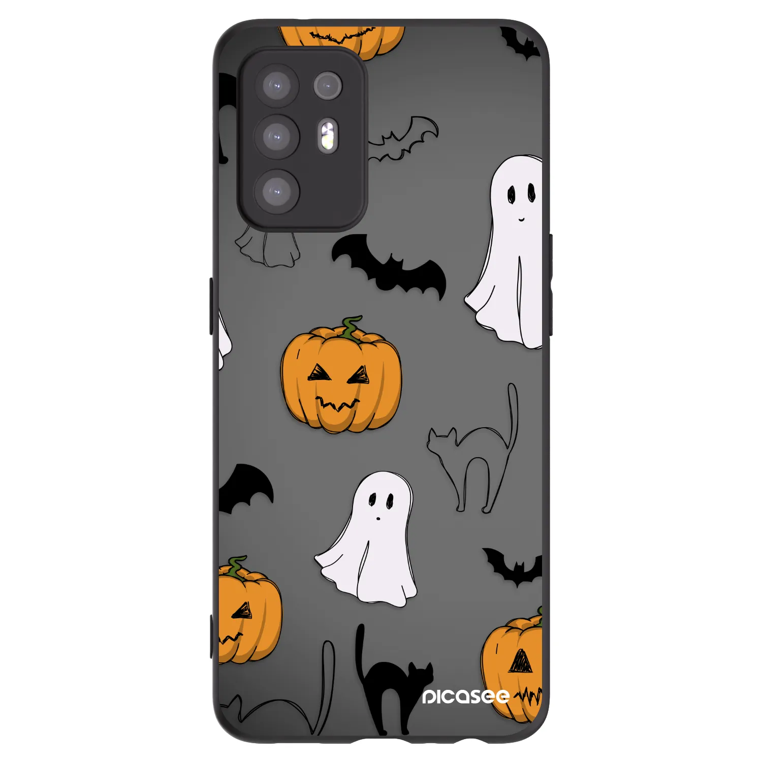 Picasee silikónový čierny obal pre OPPO A94 5G - Spooky crew