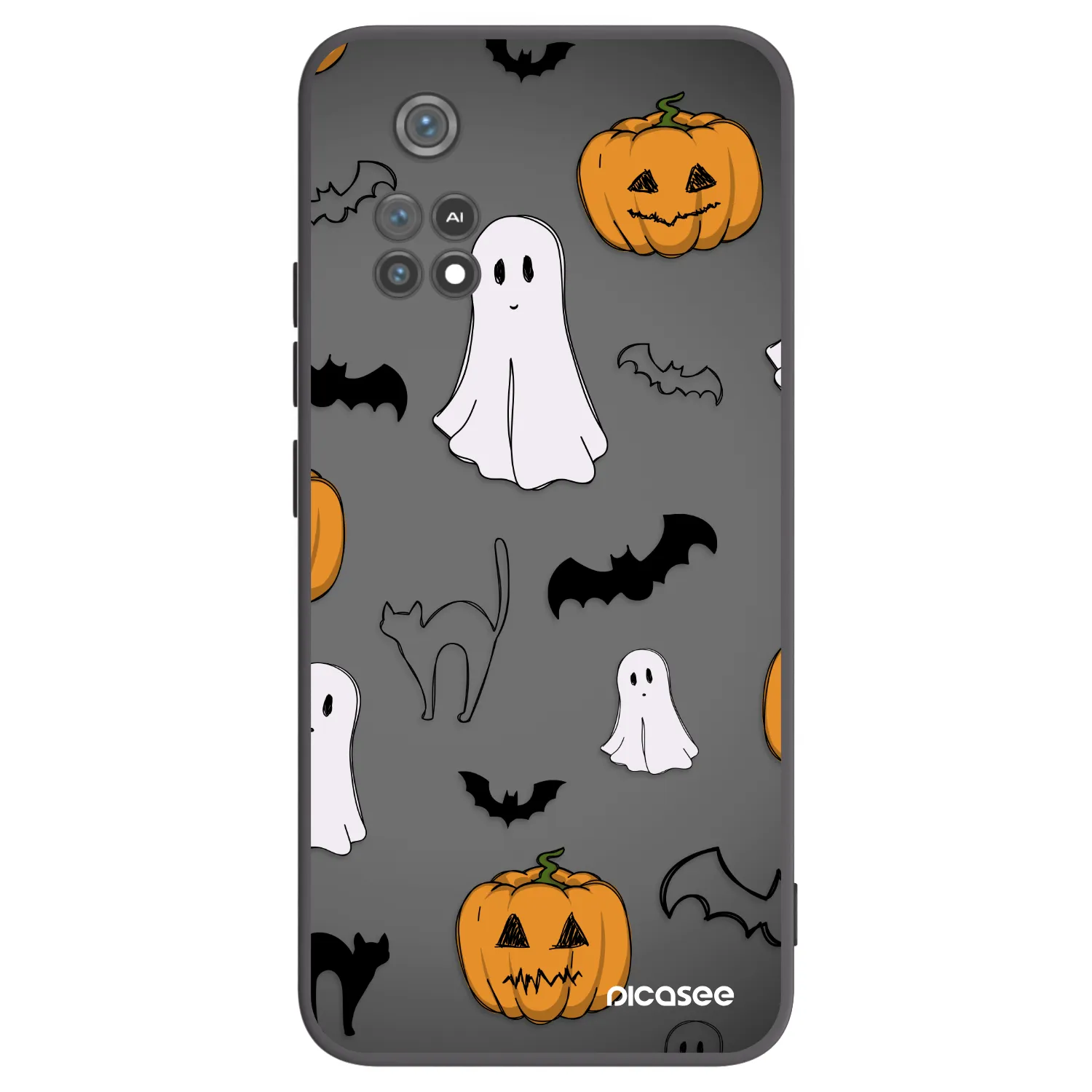 Picasee silikónový čierny obal pre Xiaomi Poco M4 Pro - Spooky crew