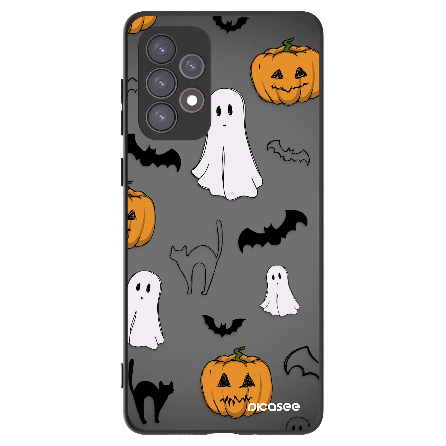 Picasee silikónový čierny obal pre Samsung Galaxy A73 5G - Spooky crew