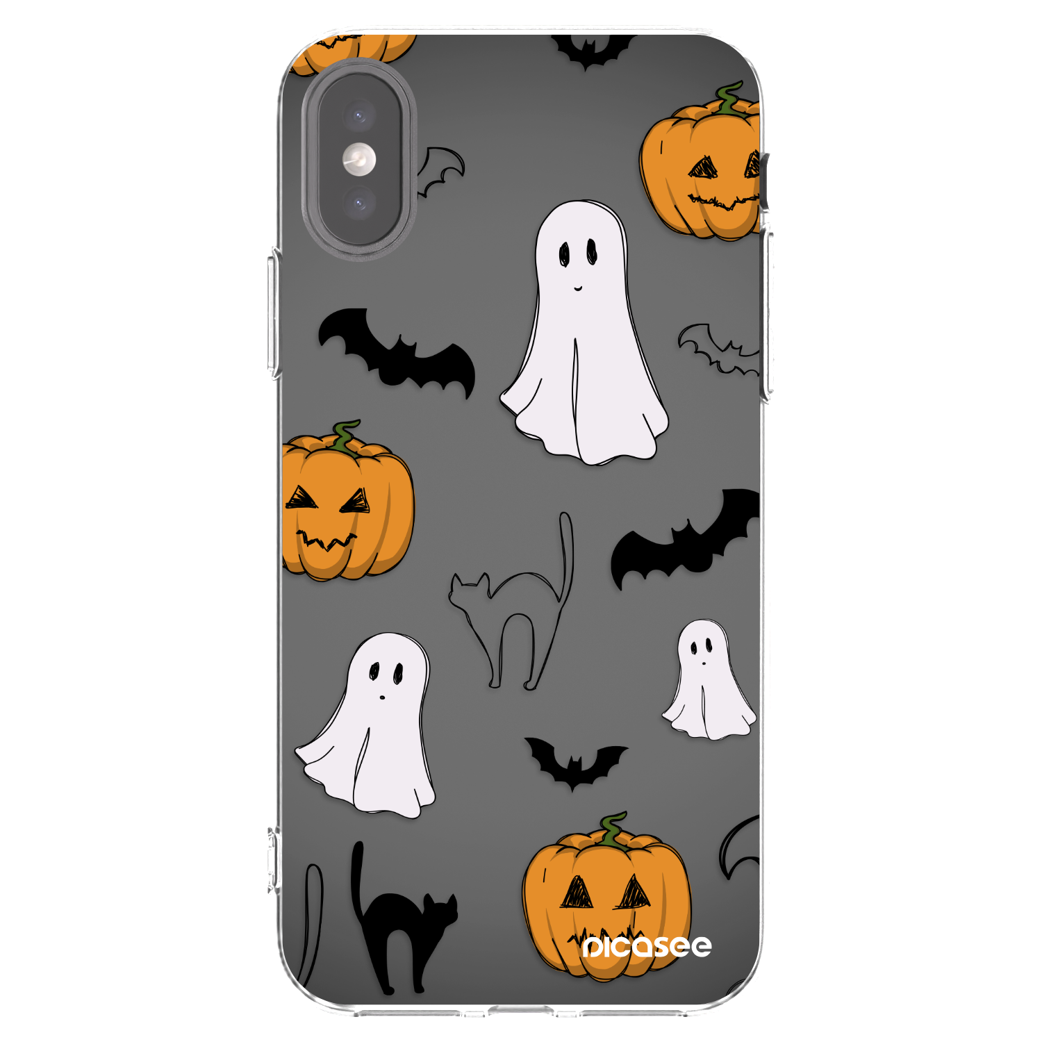 Picasee silikónový prehľadný obal pre Apple iPhone X/XS - Spooky crew