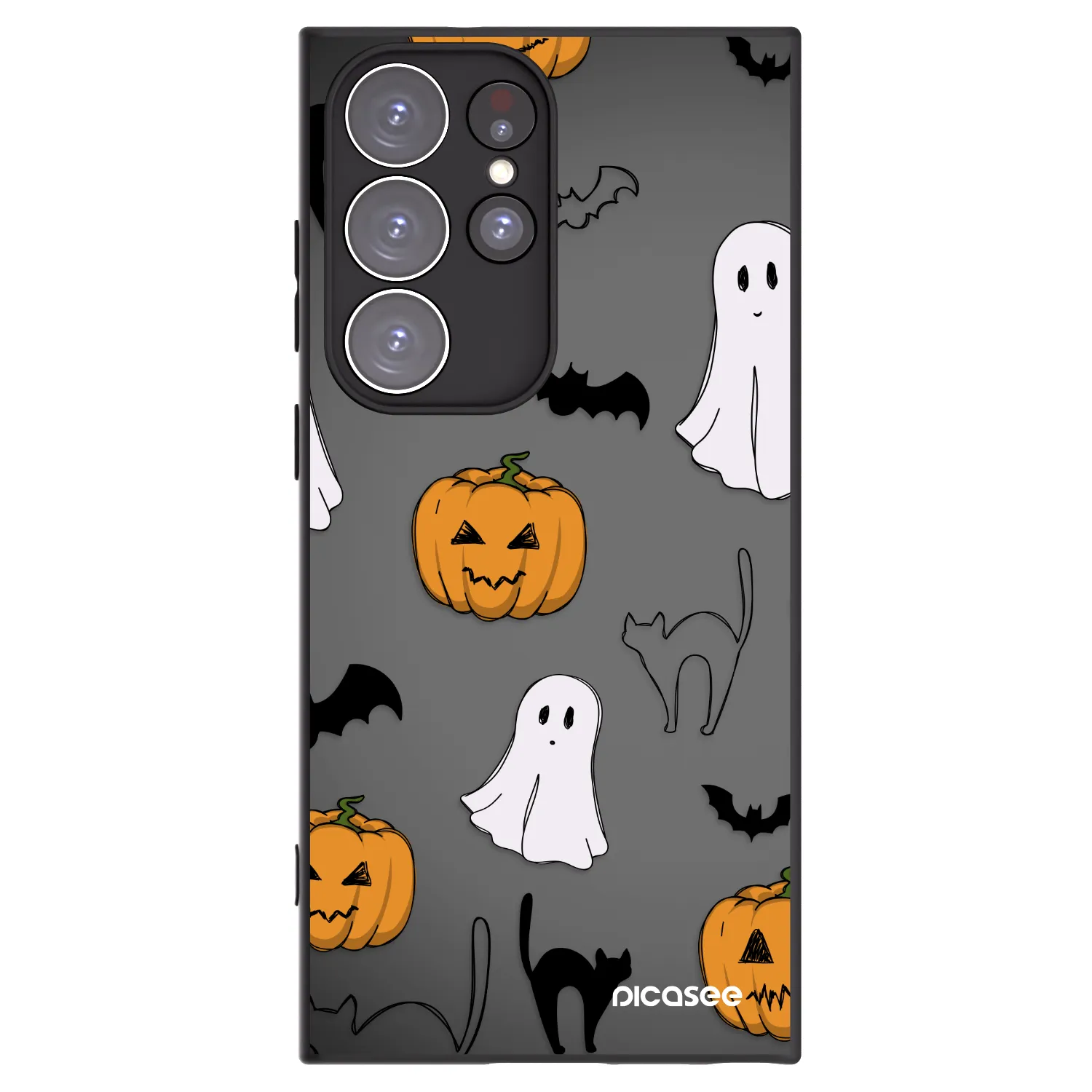 Picasee silikónový čierny obal pre Samsung Galaxy S23 Ultra 5G - Spooky crew