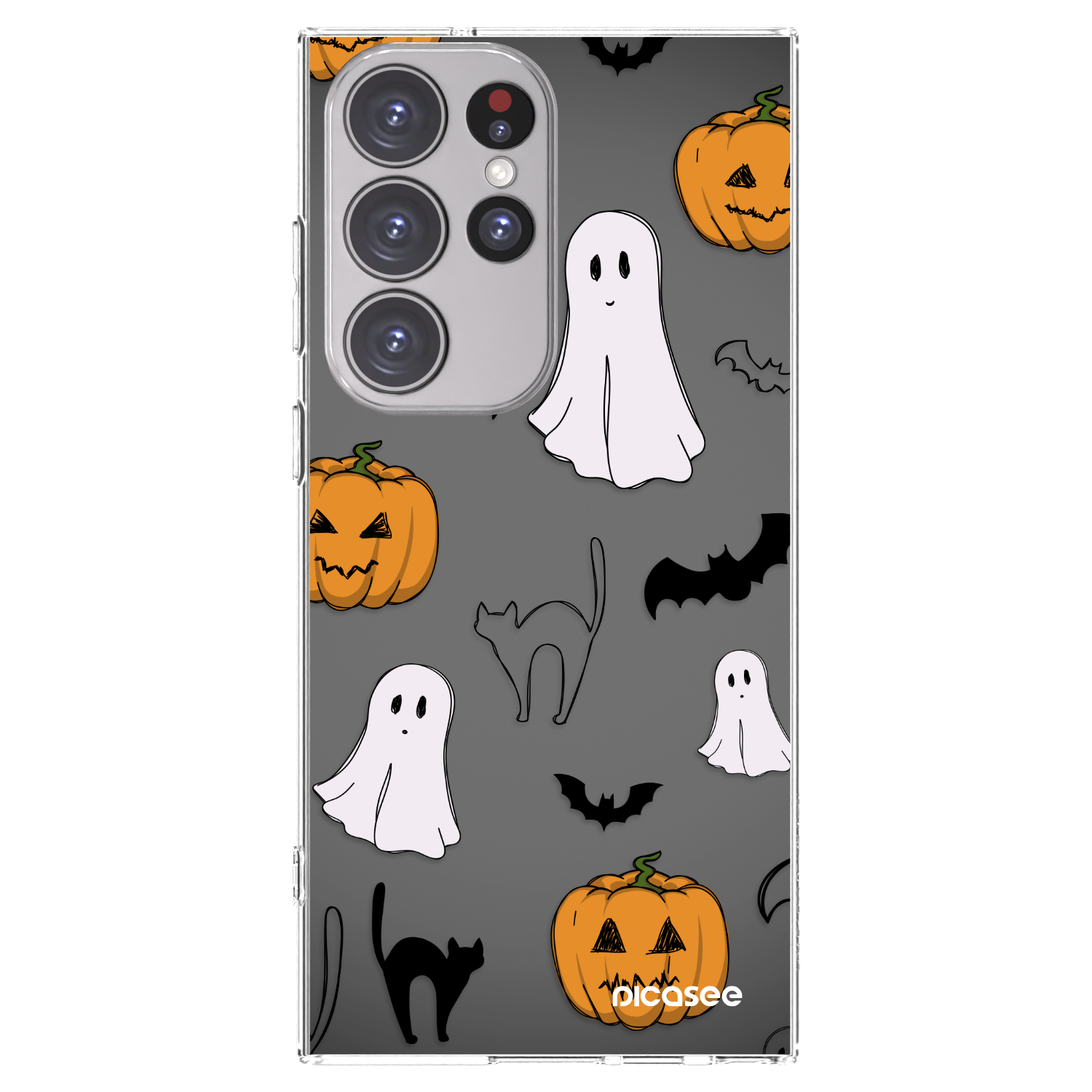Picasee silikónový prehľadný obal pre Samsung Galaxy S23 Ultra 5G - Spooky crew