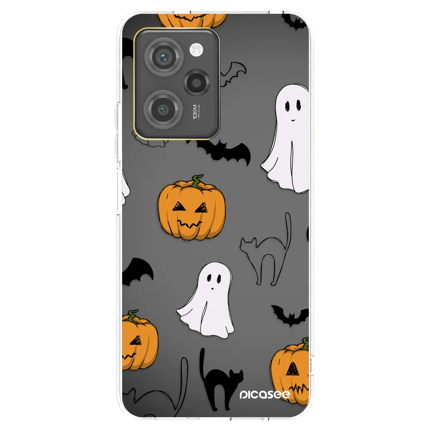 Picasee silikónový čierny obal pre Xiaomi Poco X5 Pro - Spooky crew