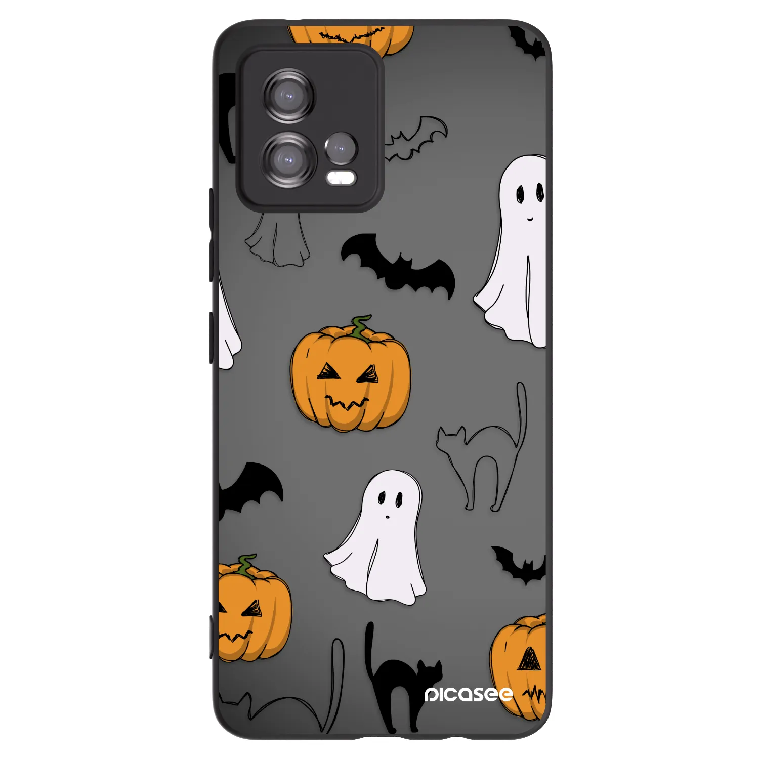 Picasee silikónový čierny obal pre Motorola Moto G72 - Spooky crew