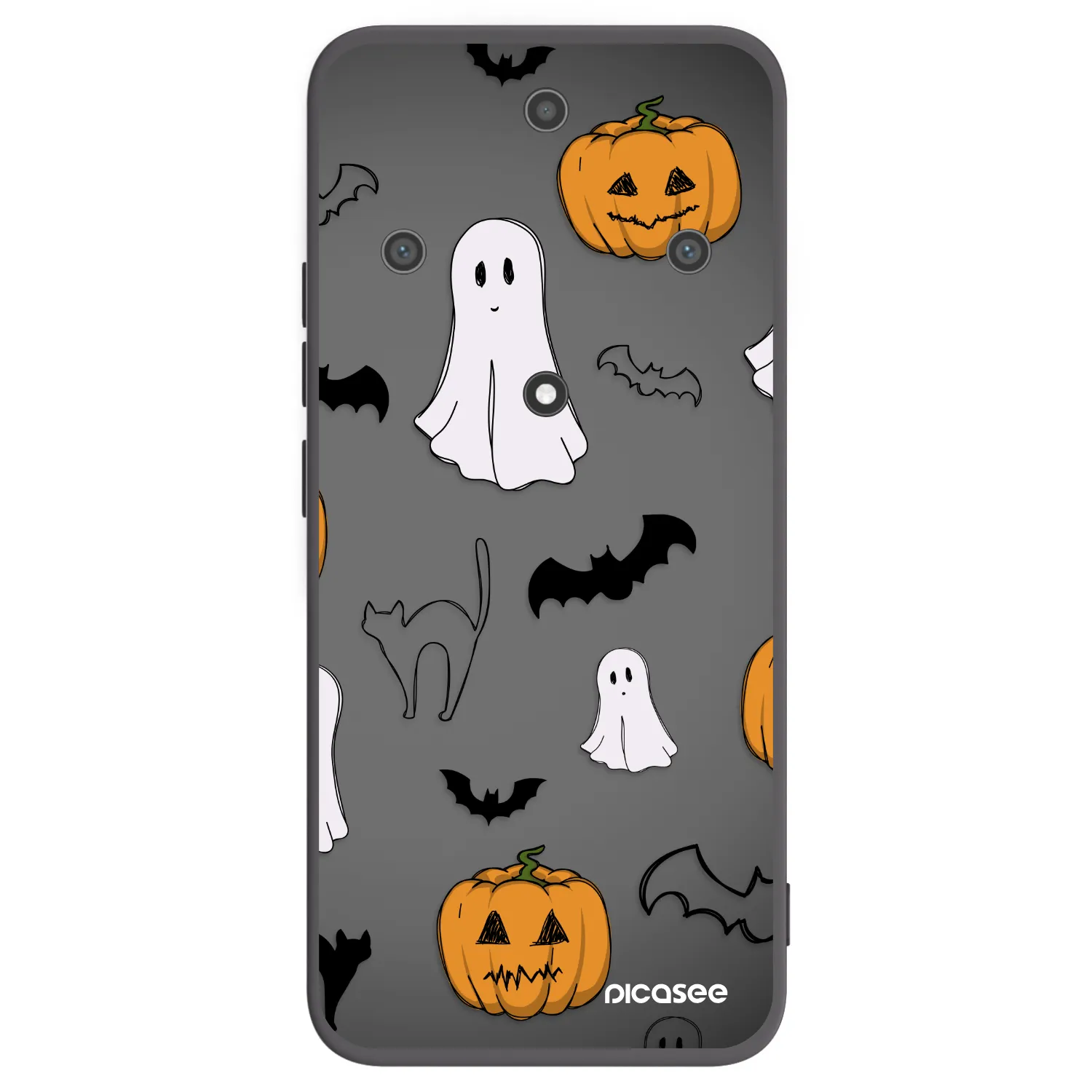 Picasee silikónový čierny obal pre Honor Magic5 Lite 5G - Spooky crew