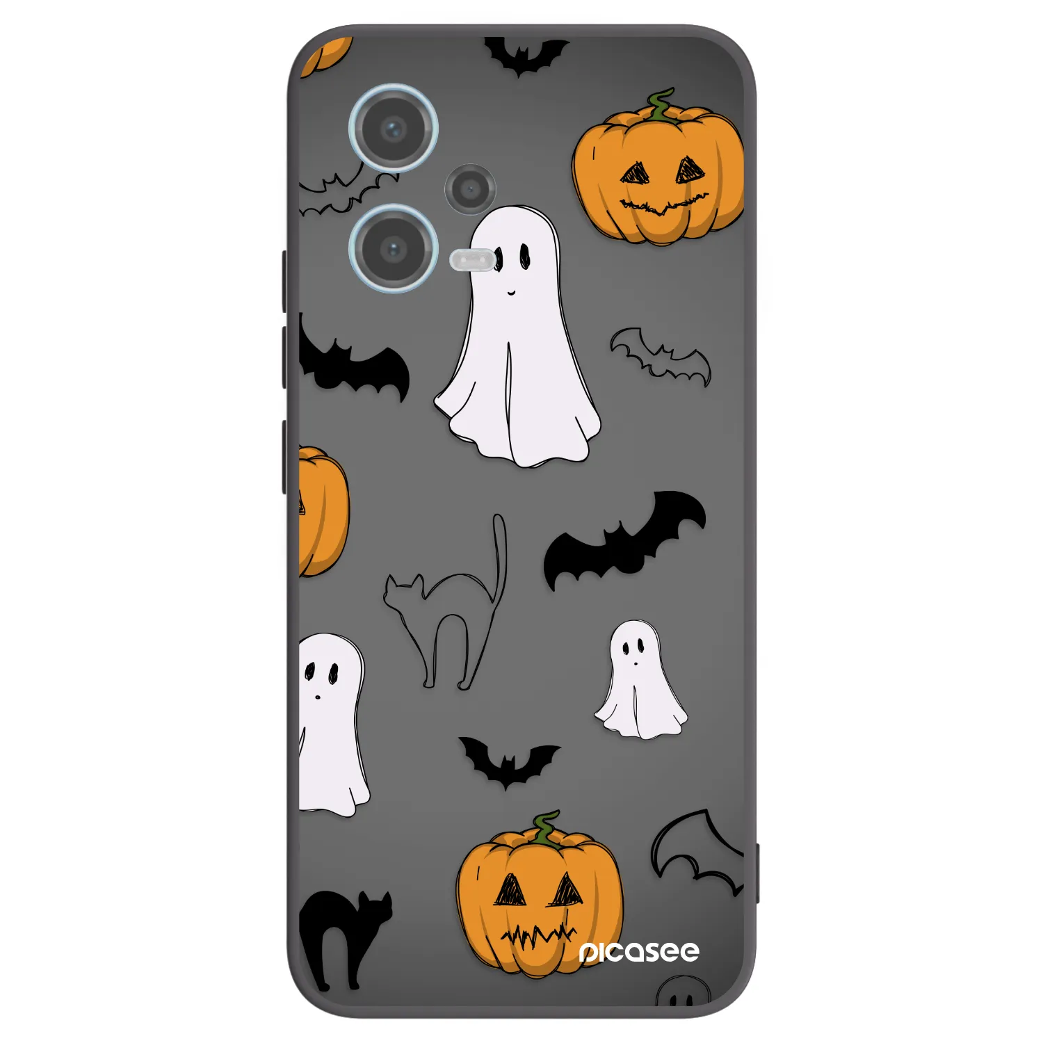 Picasee silikónový čierny obal pre Xiaomi Redmi Note 12 5G - Spooky crew