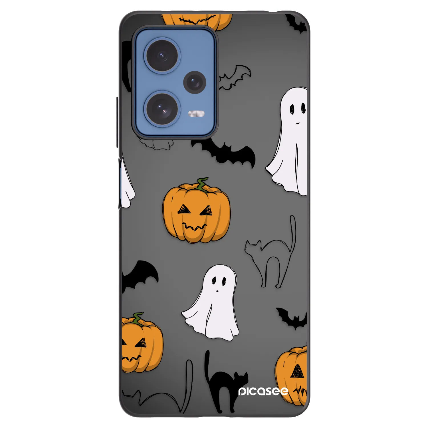 Picasee silikónový čierny obal pre Xiaomi Redmi Note 12 Pro 5G - Spooky crew