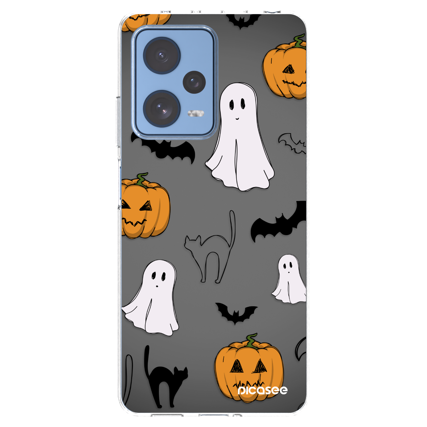 Picasee silikónový prehľadný obal pre Xiaomi Redmi Note 12 Pro 5G - Spooky crew