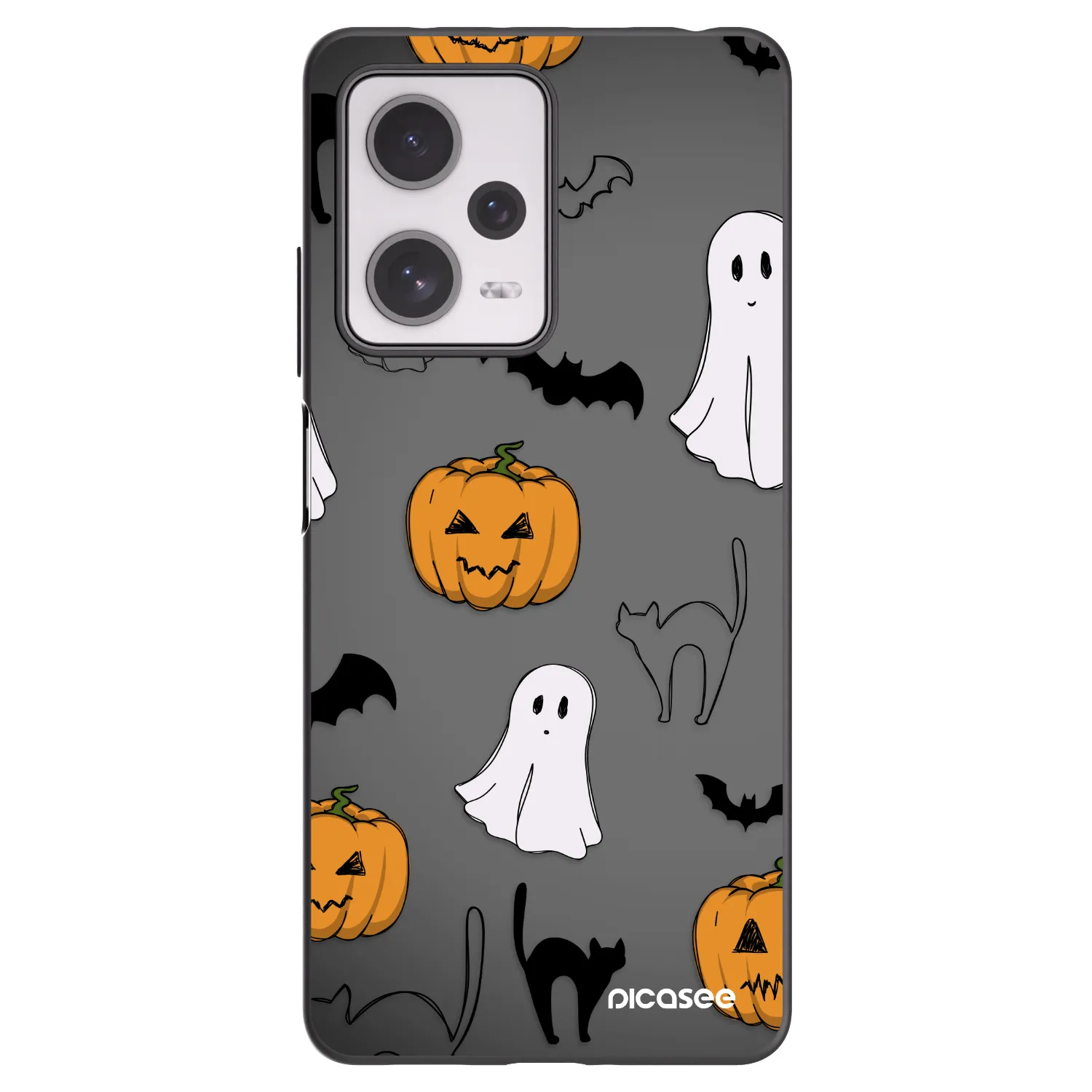 Picasee silikónový čierny obal pre Xiaomi Redmi Note 12 Pro+ 5G - Spooky crew