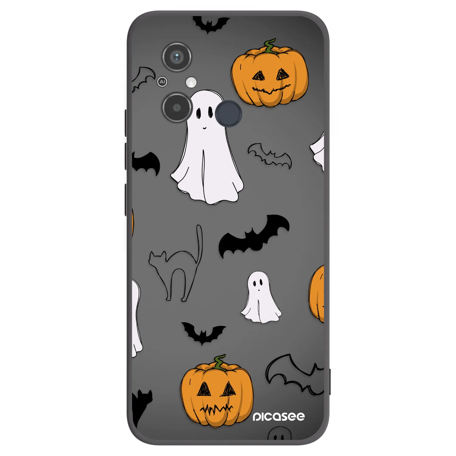 Picasee silikónový čierny obal pre Xiaomi Redmi 12C - Spooky crew