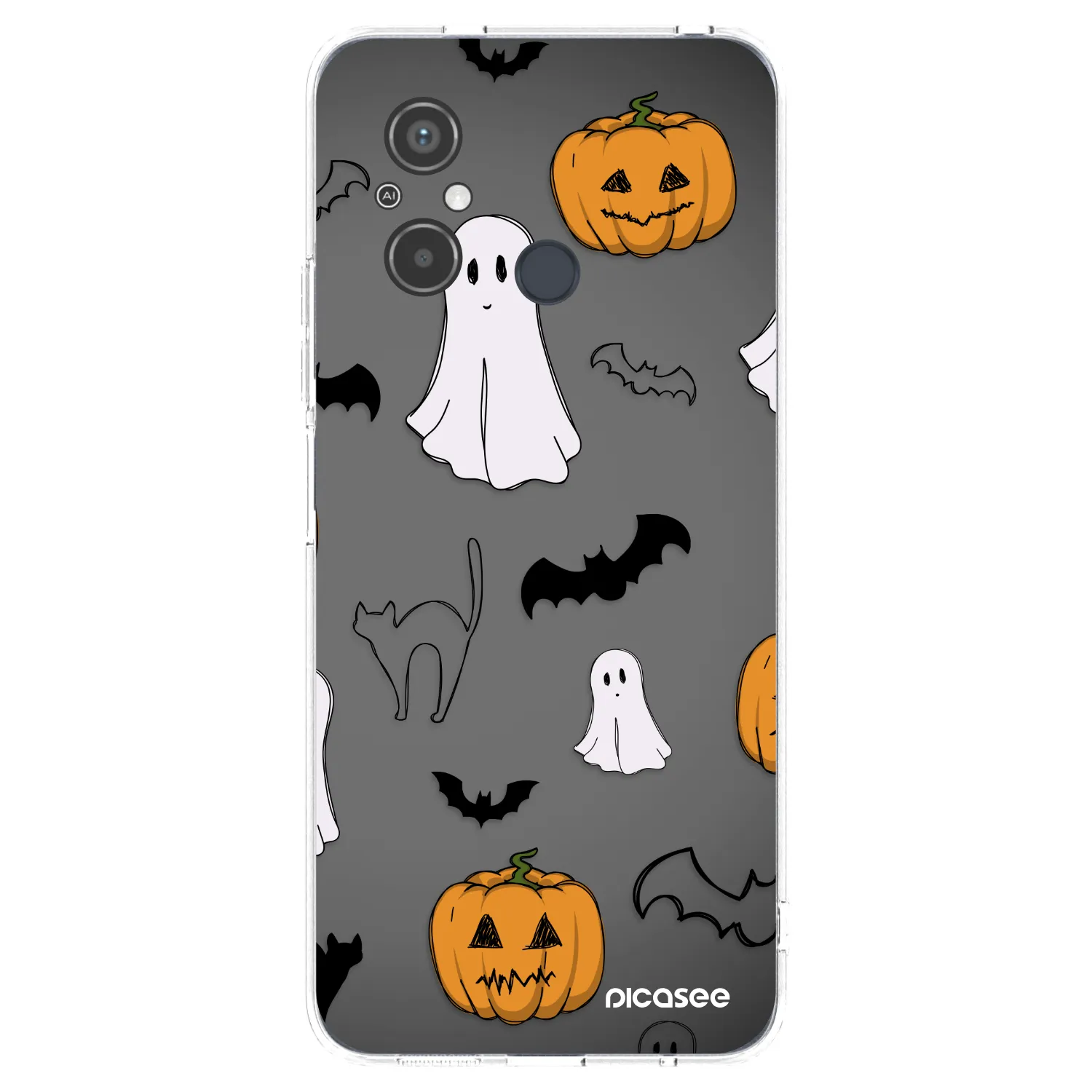 Picasee silikónový prehľadný obal pre Xiaomi Redmi 12C - Spooky crew