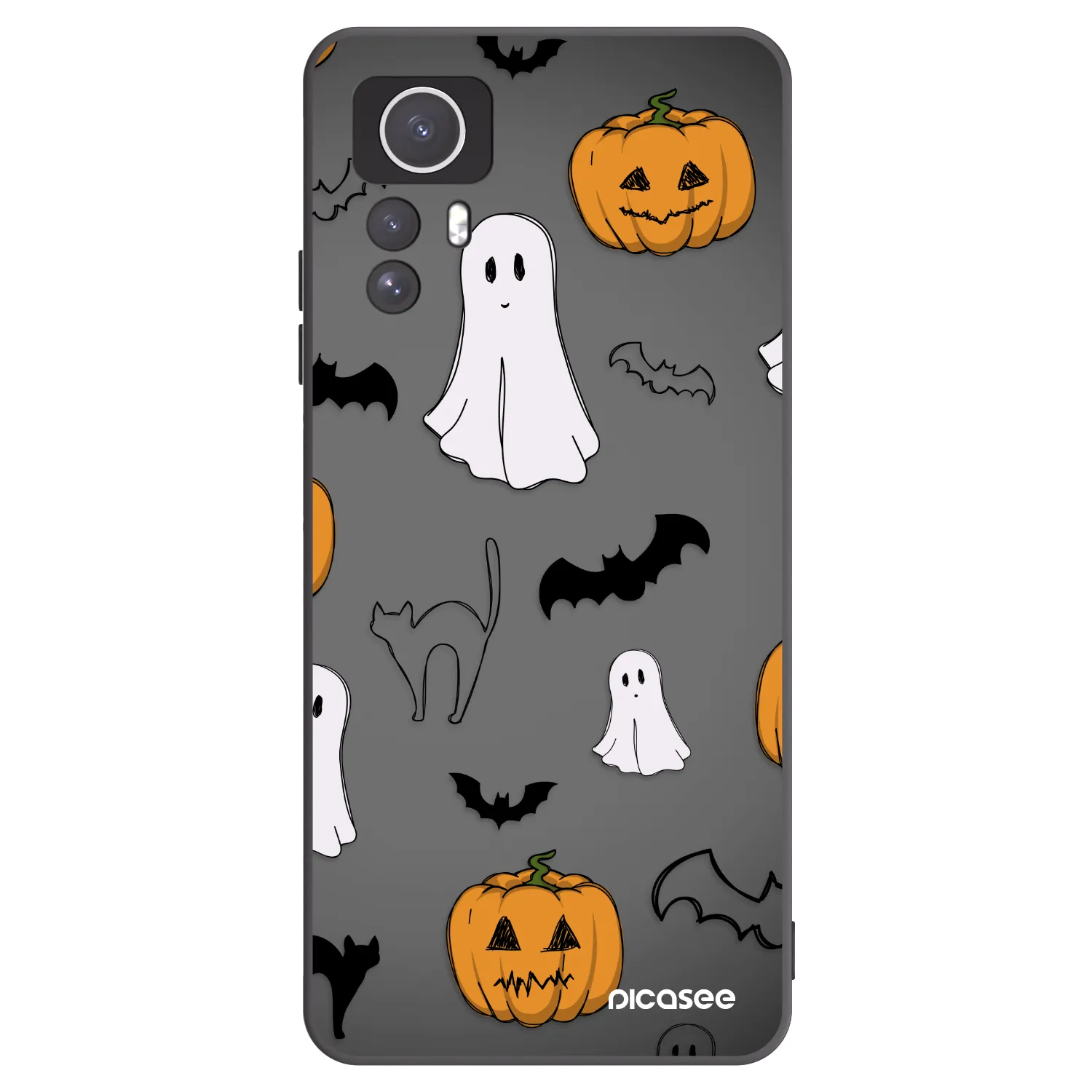 Picasee silikónový čierny obal pre Xiaomi Redmi Note 12S - Spooky crew