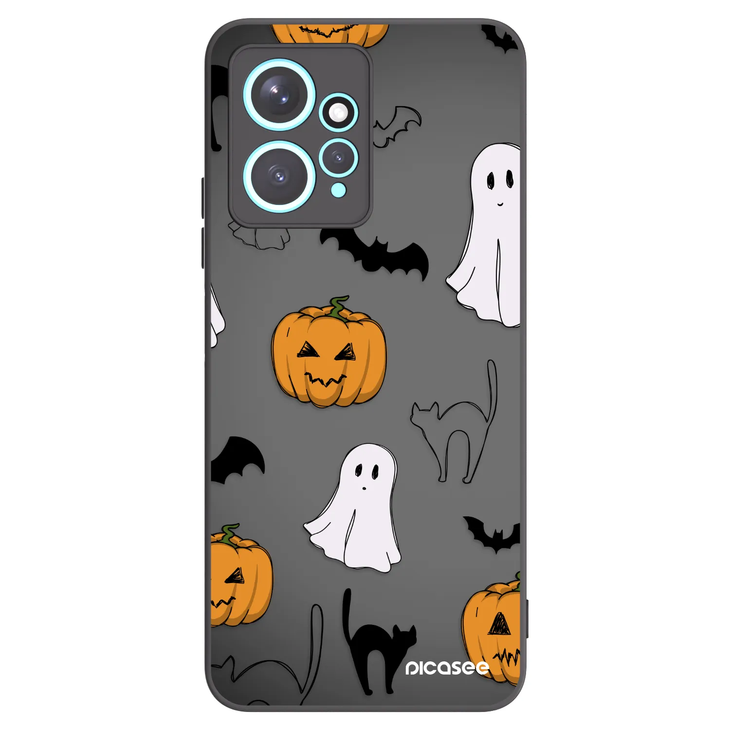Picasee silikónový čierny obal pre Xiaomi Redmi Note 12 4G - Spooky crew