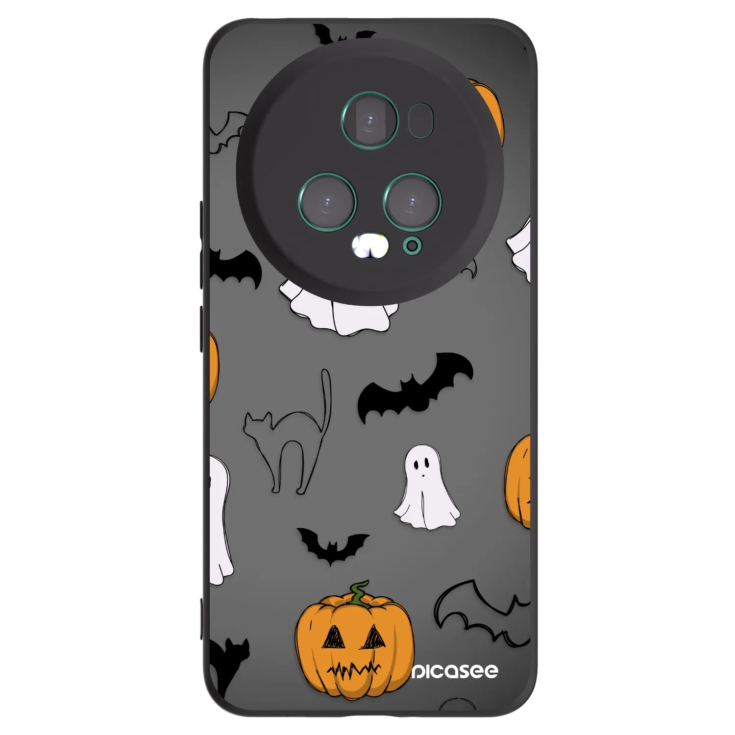 Picasee silikónový čierny obal pre Honor Magic5 Pro - Spooky crew