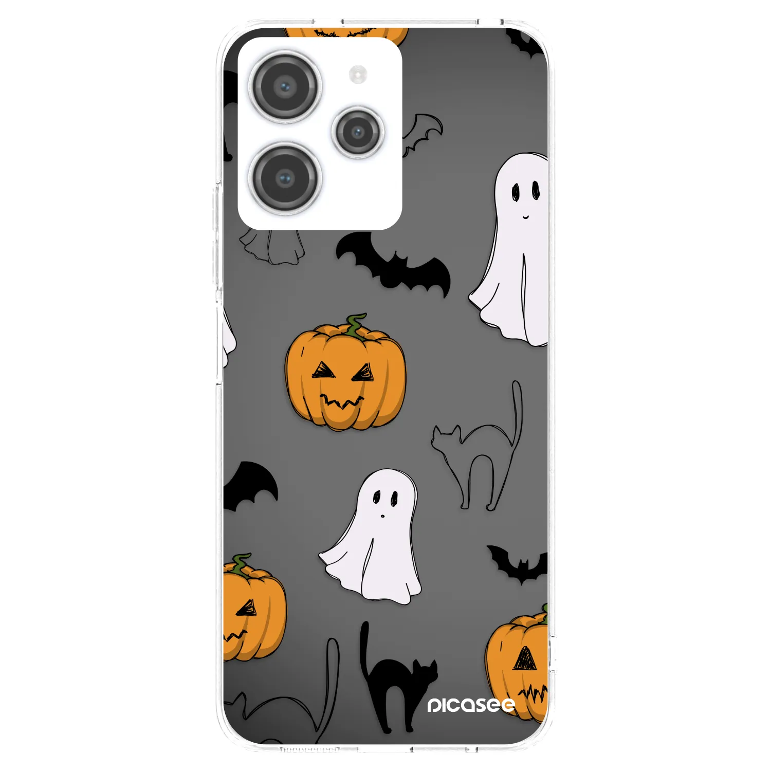 Picasee silikónový prehľadný obal pre Xiaomi Redmi 12 4G - Spooky crew