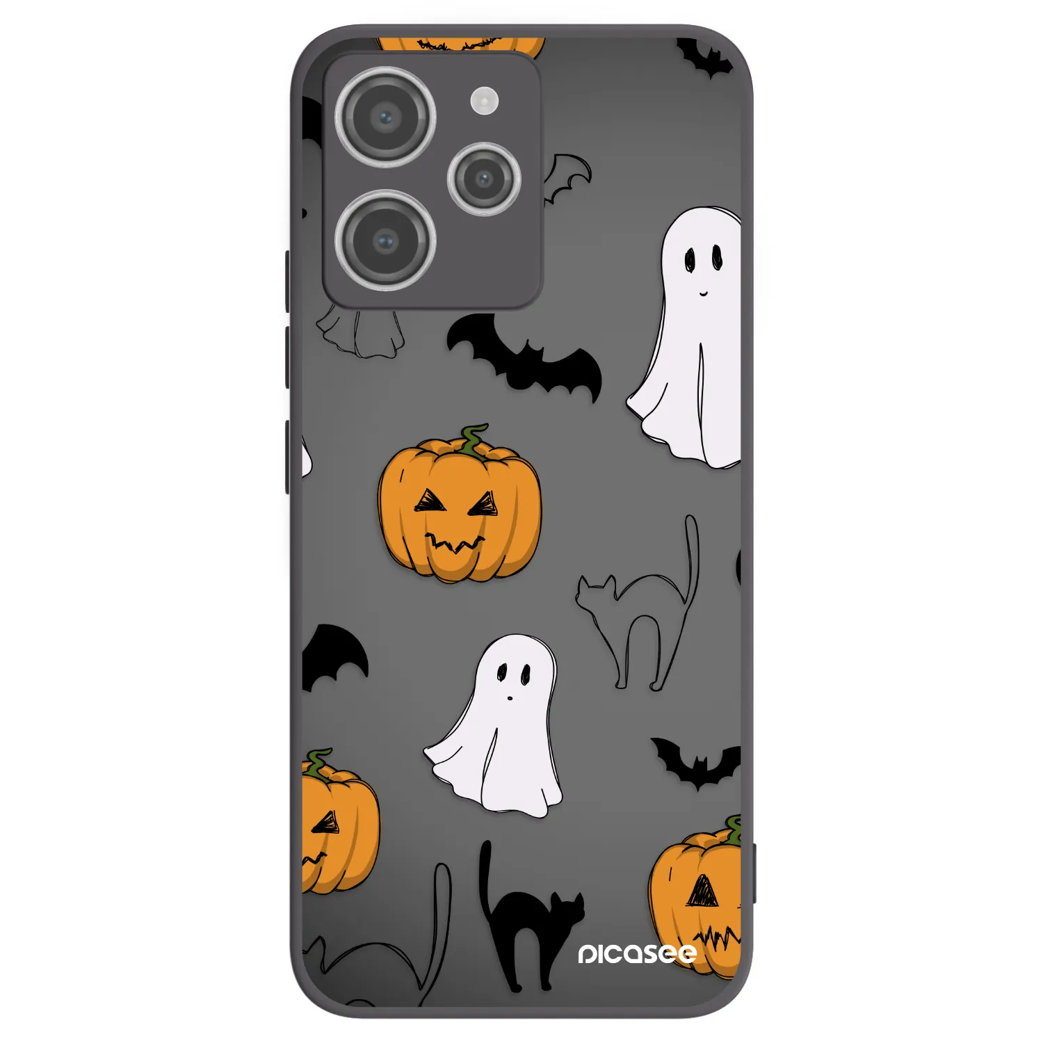 Picasee silikónový čierny obal pre Xiaomi Redmi 12 4G - Spooky crew