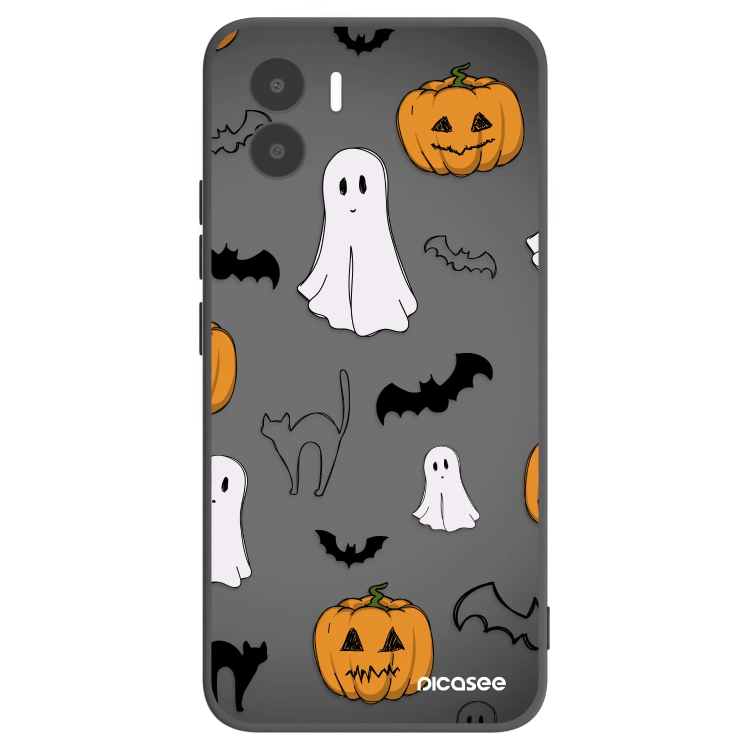 Picasee silikónový čierny obal pre Xiaomi Redmi A2 - Spooky crew