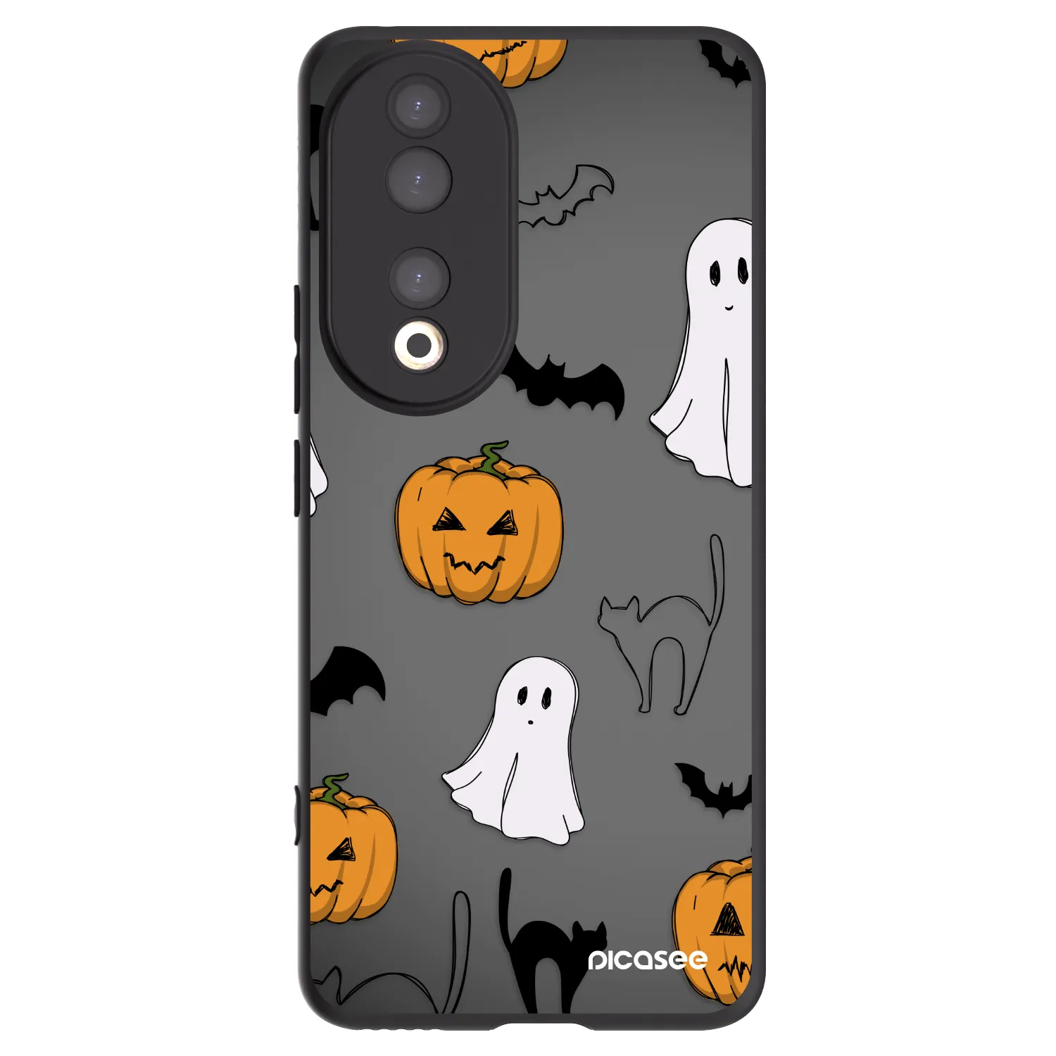 Picasee silikónový čierny obal pre Honor 90 5G - Spooky crew