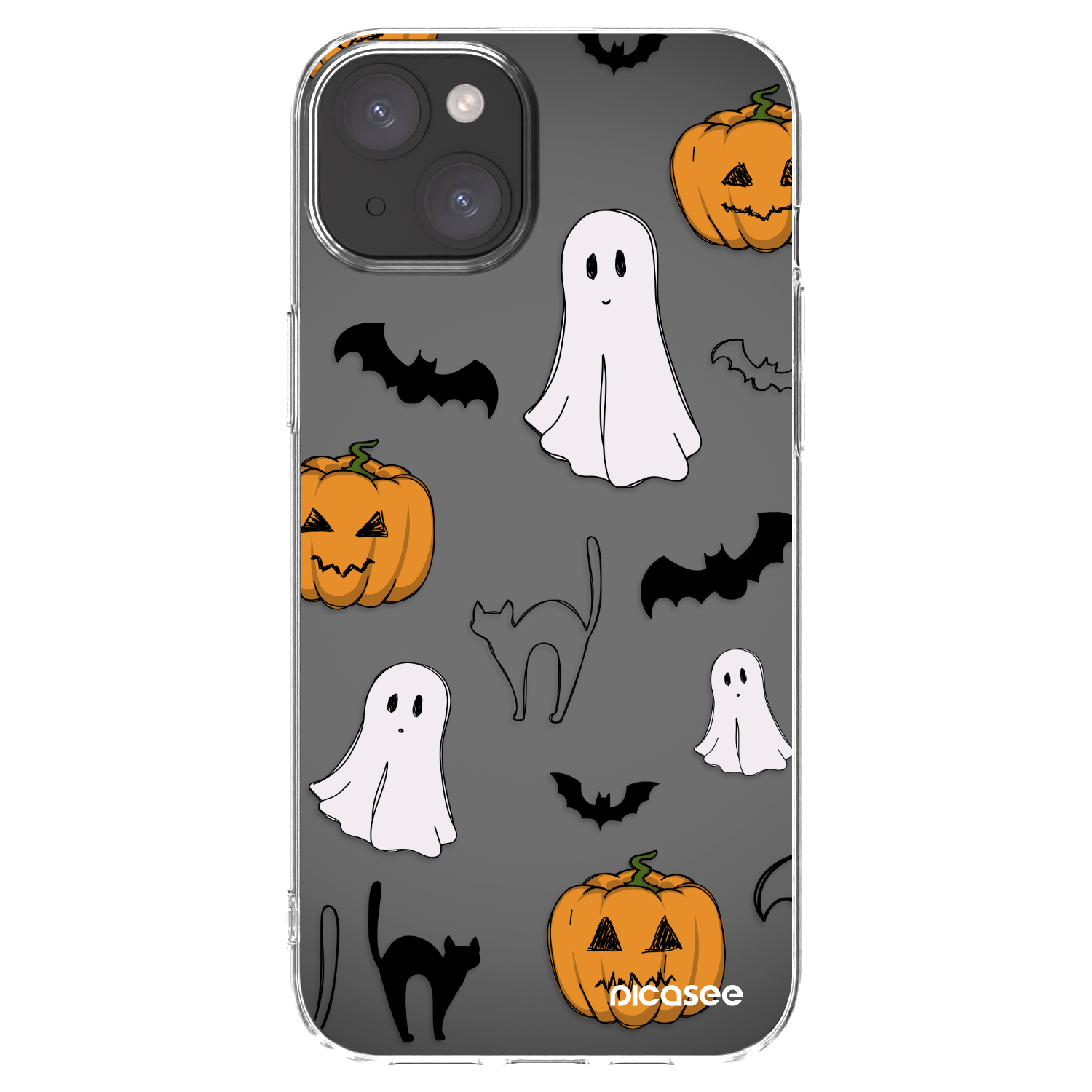 Picasee silikónový prehľadný obal pre Apple iPhone 15 Plus - Spooky crew