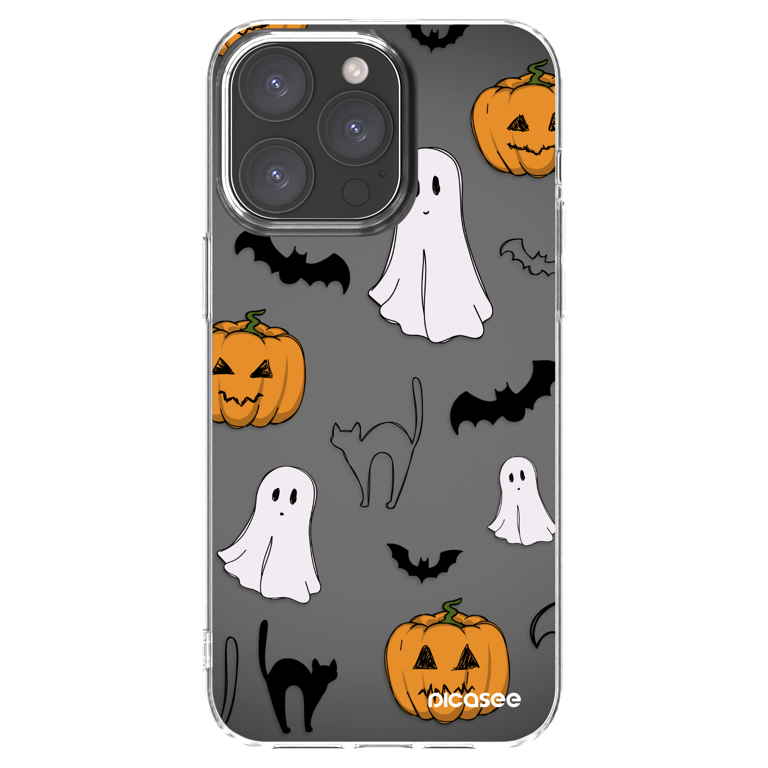 Picasee silikónový prehľadný obal pre Apple iPhone 15 Pro Max - Spooky crew