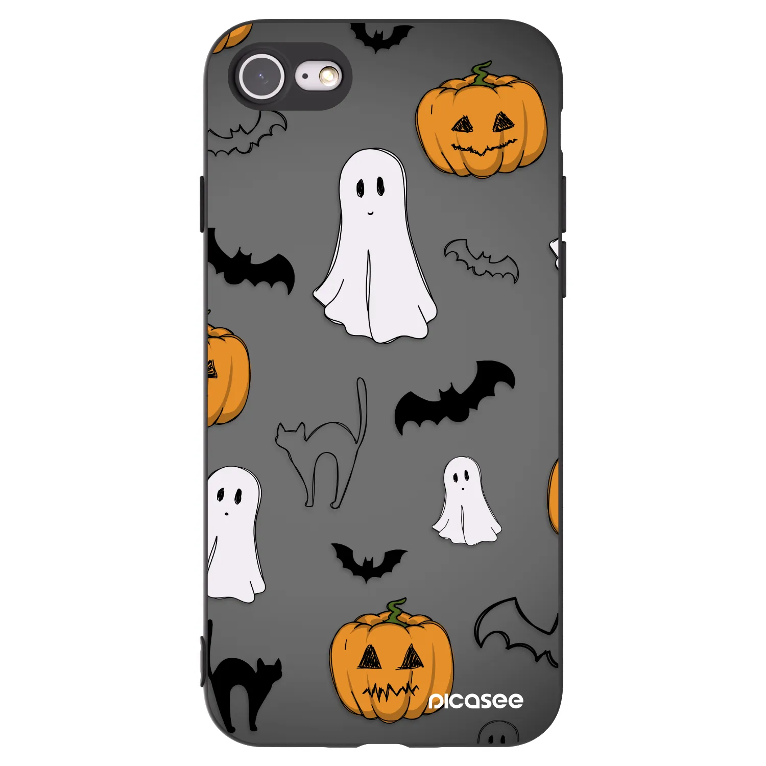 Picasee silikónový čierny obal pre Apple iPhone 7 - Spooky crew