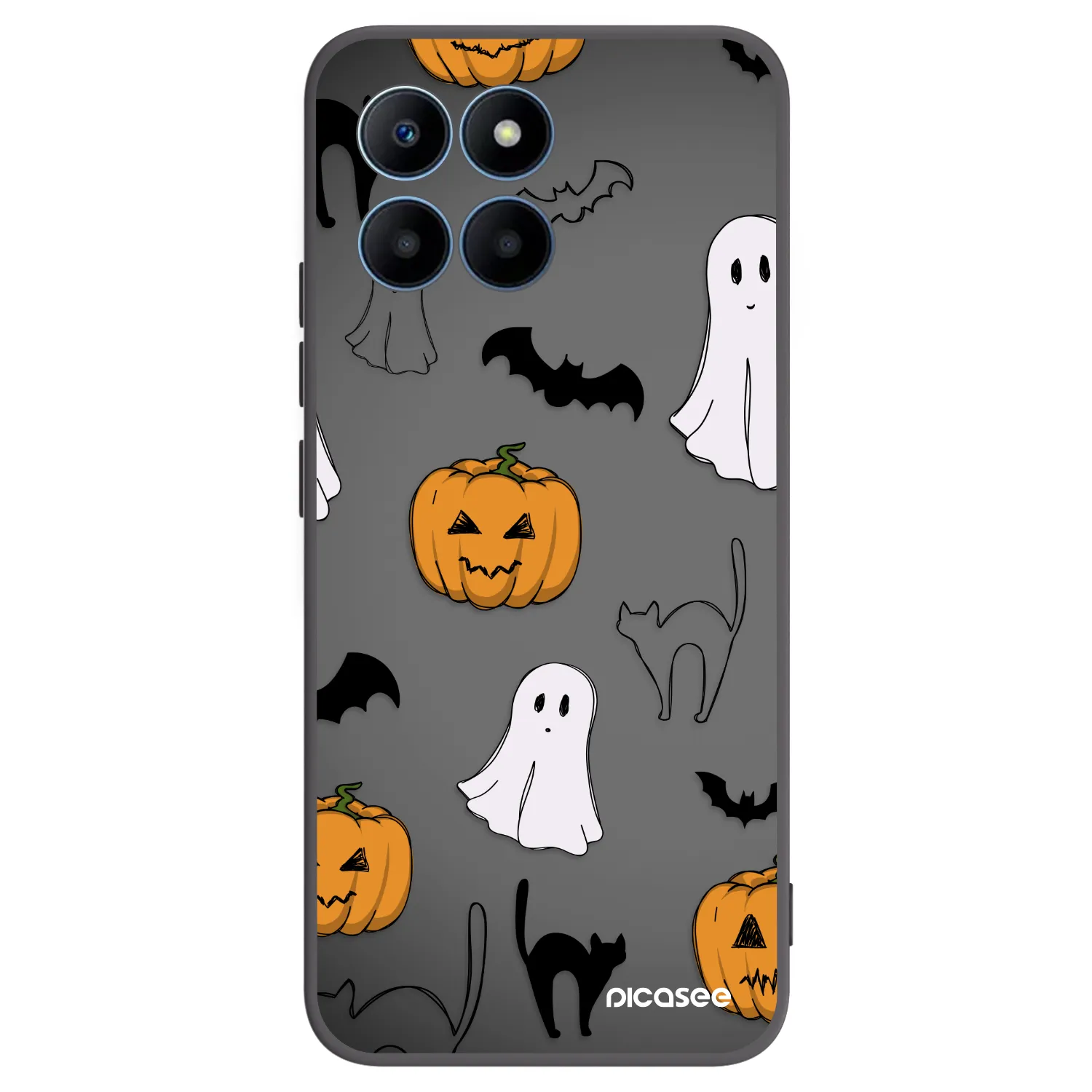 Picasee silikónový čierny obal pre Honor 70 Lite - Spooky crew