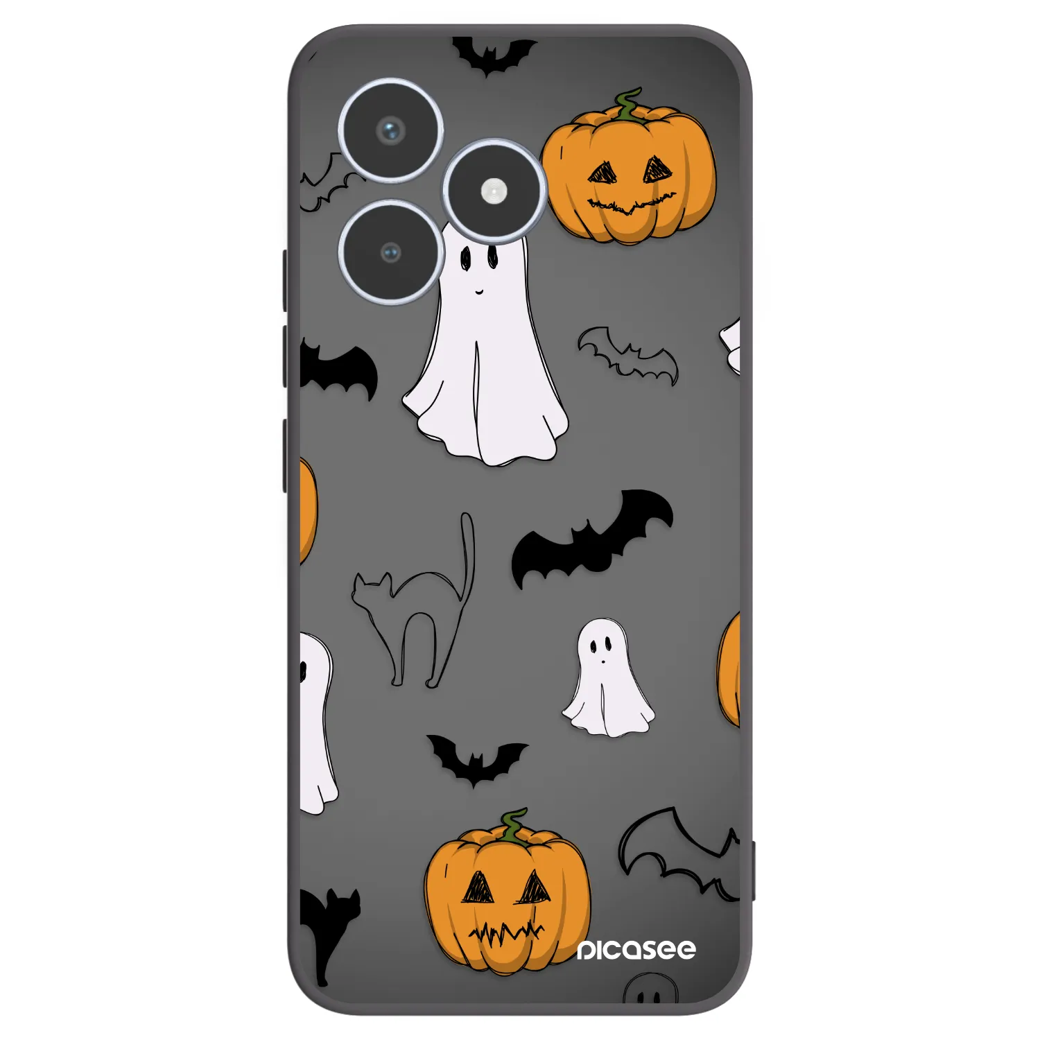 Picasee silikónový čierny obal pre Realme C53 - Spooky crew