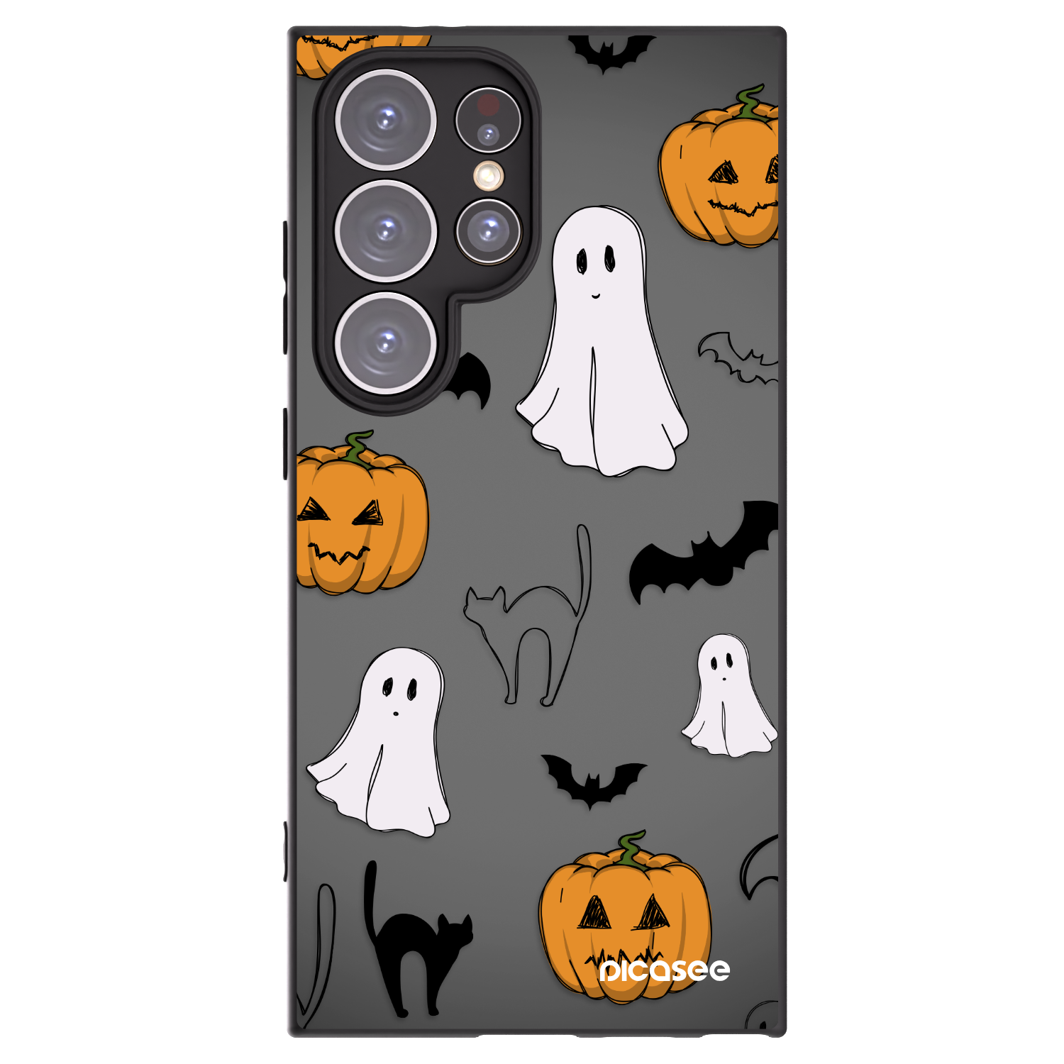 Picasee silikónový čierny obal pre Samsung Galaxy S24 Ultra S928B 5G - Spooky crew