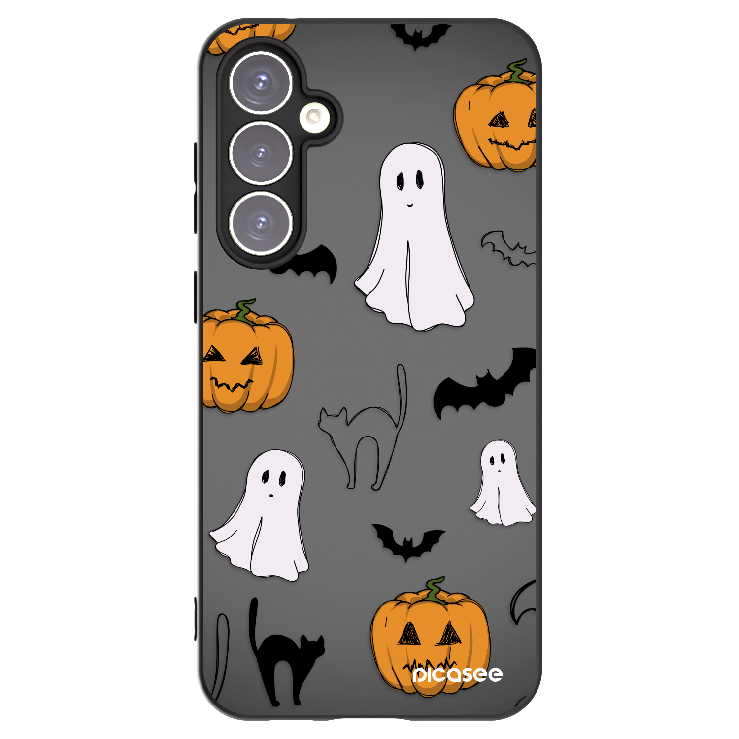Picasee silikónový čierny obal pre Samsung Galaxy S23 FE S711B - Spooky crew