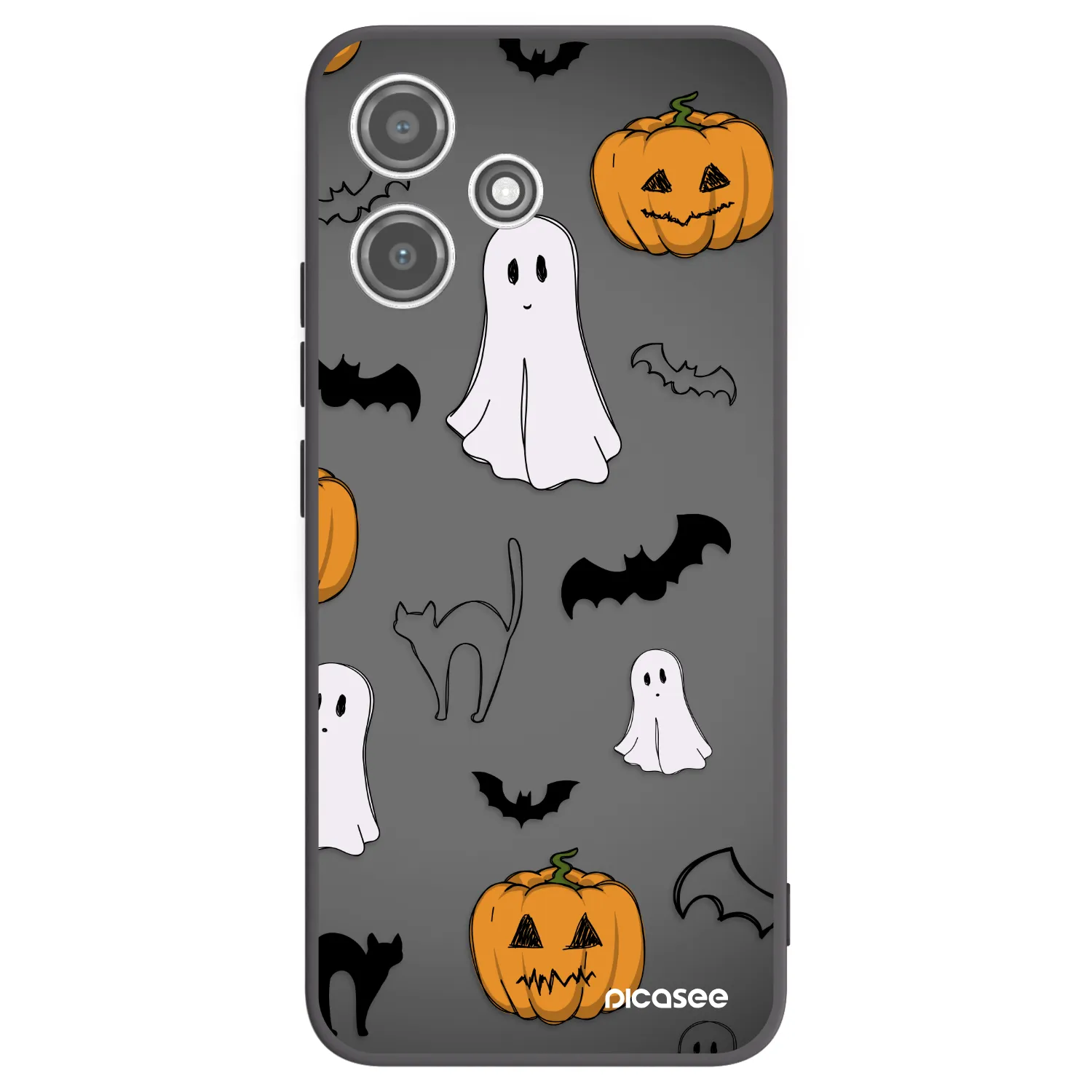 Picasee silikónový čierny obal pre Xiaomi Redmi 12 5G - Spooky crew