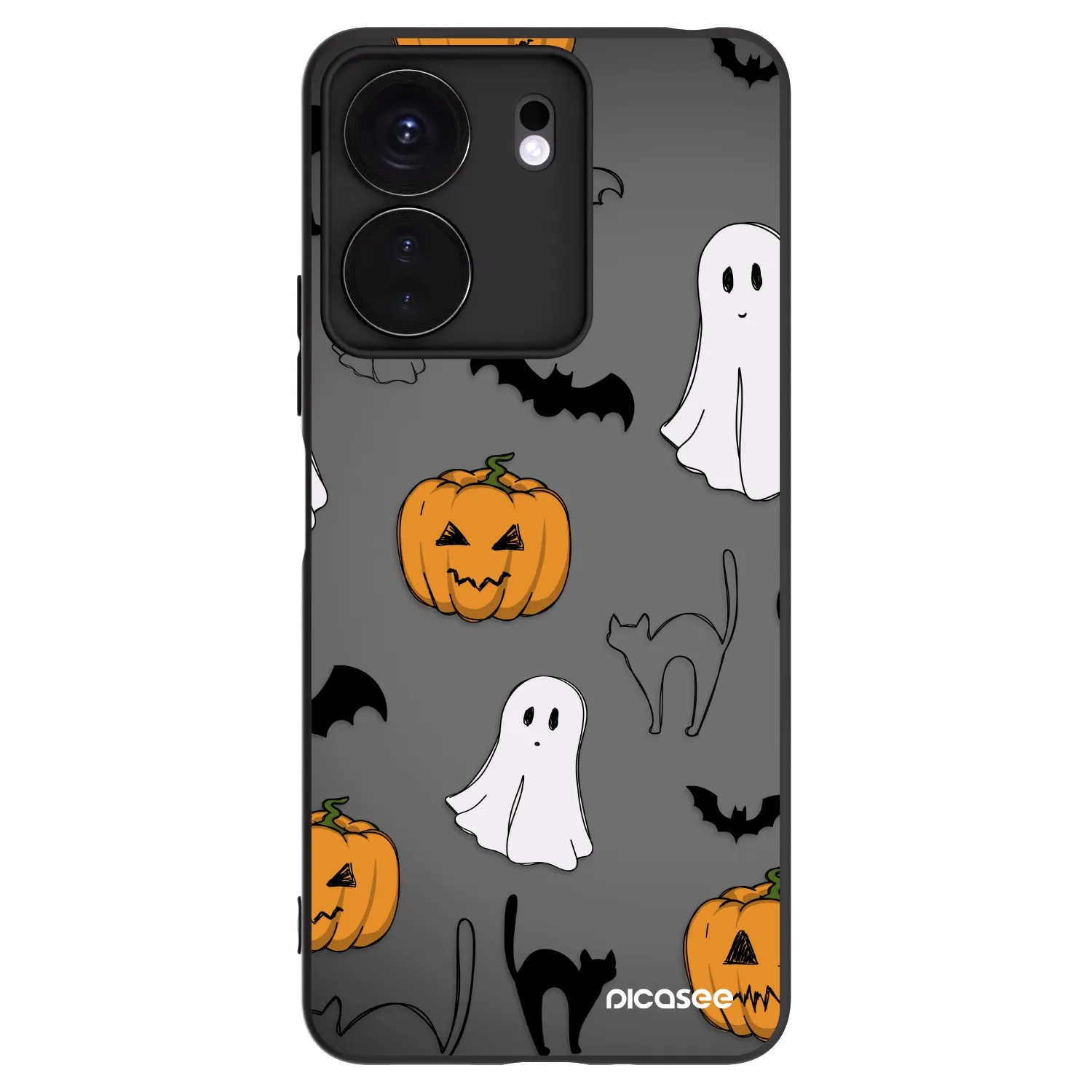 Picasee silikónový čierny obal pre Xiaomi Redmi 13C 4G - Spooky crew