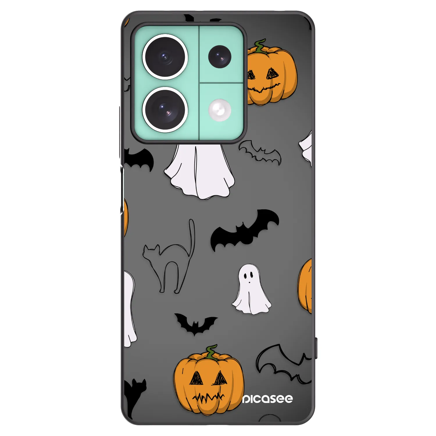 Picasee silikónový čierny obal pre Xiaomi Redmi Note 13 5G - Spooky crew