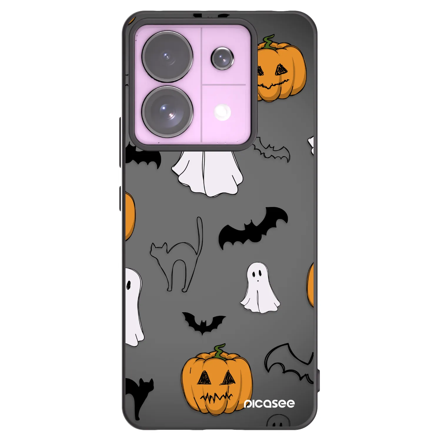 Picasee silikónový čierny obal pre Xiaomi Redmi Note 13 Pro 5G - Spooky crew