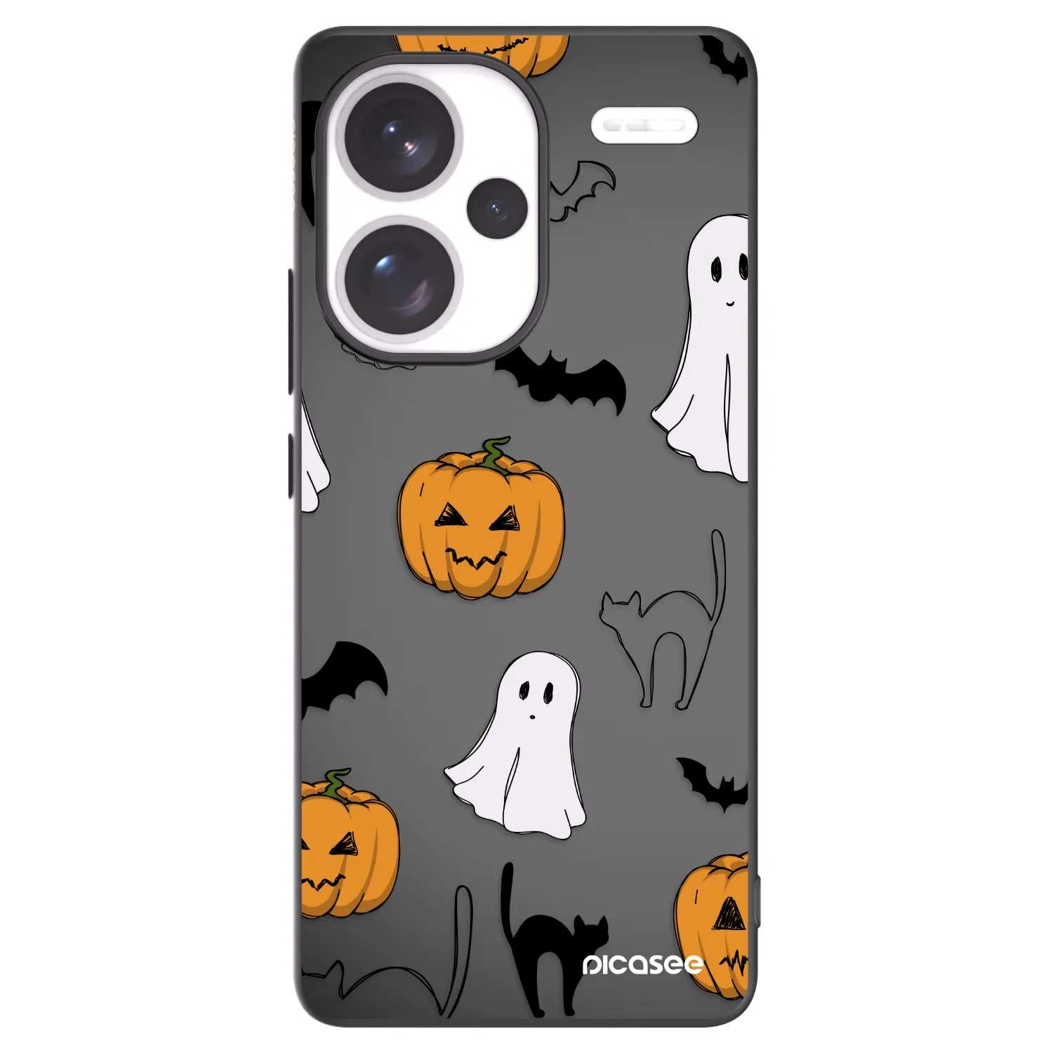 Picasee silikónový čierny obal pre Xiaomi Redmi Note 13 Pro+ 5G - Spooky crew